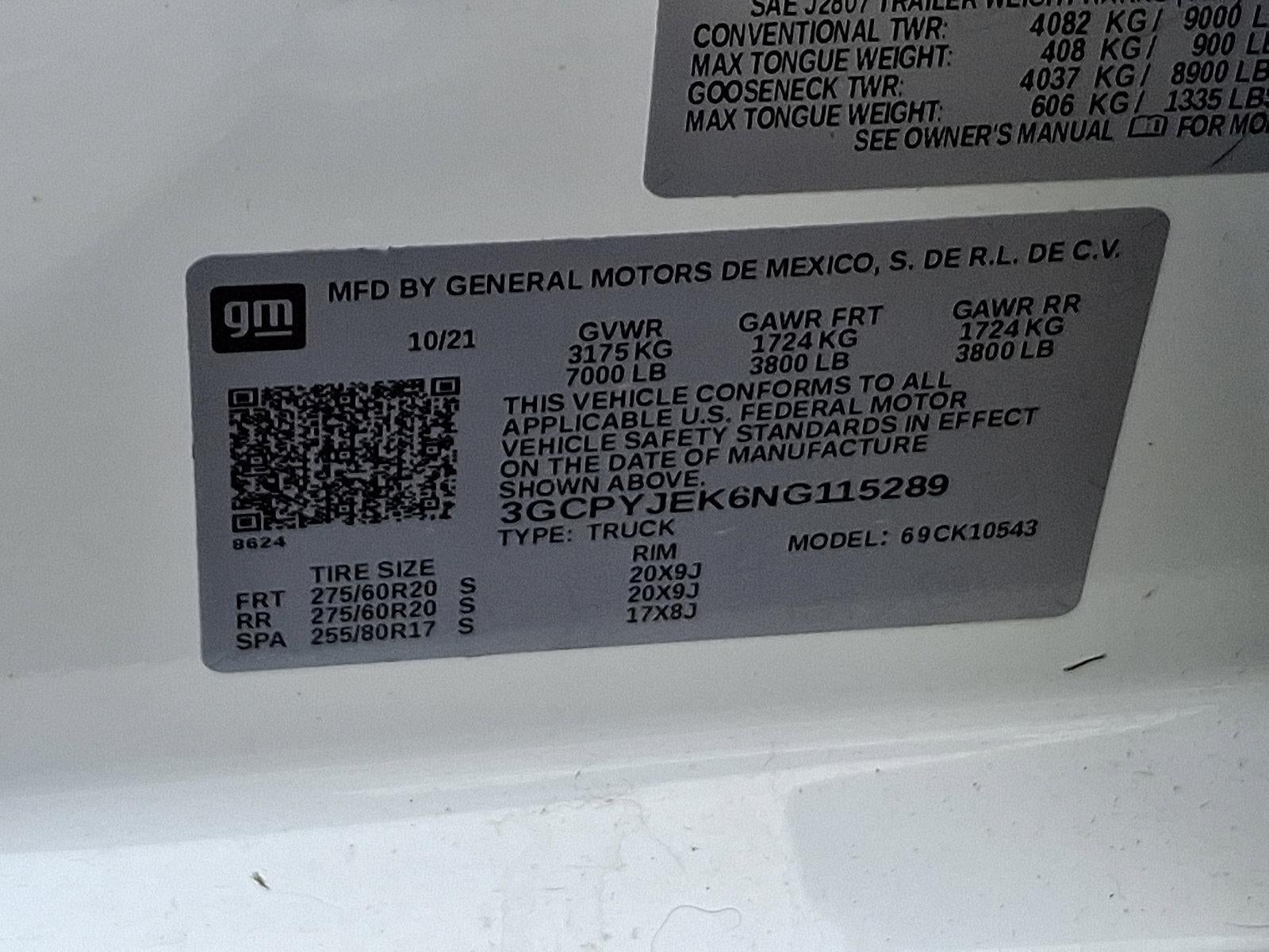 2022 Chevrolet Silverado 1500 LTD Crew Cab Short Box 4-Wheel Drive LT 2FL