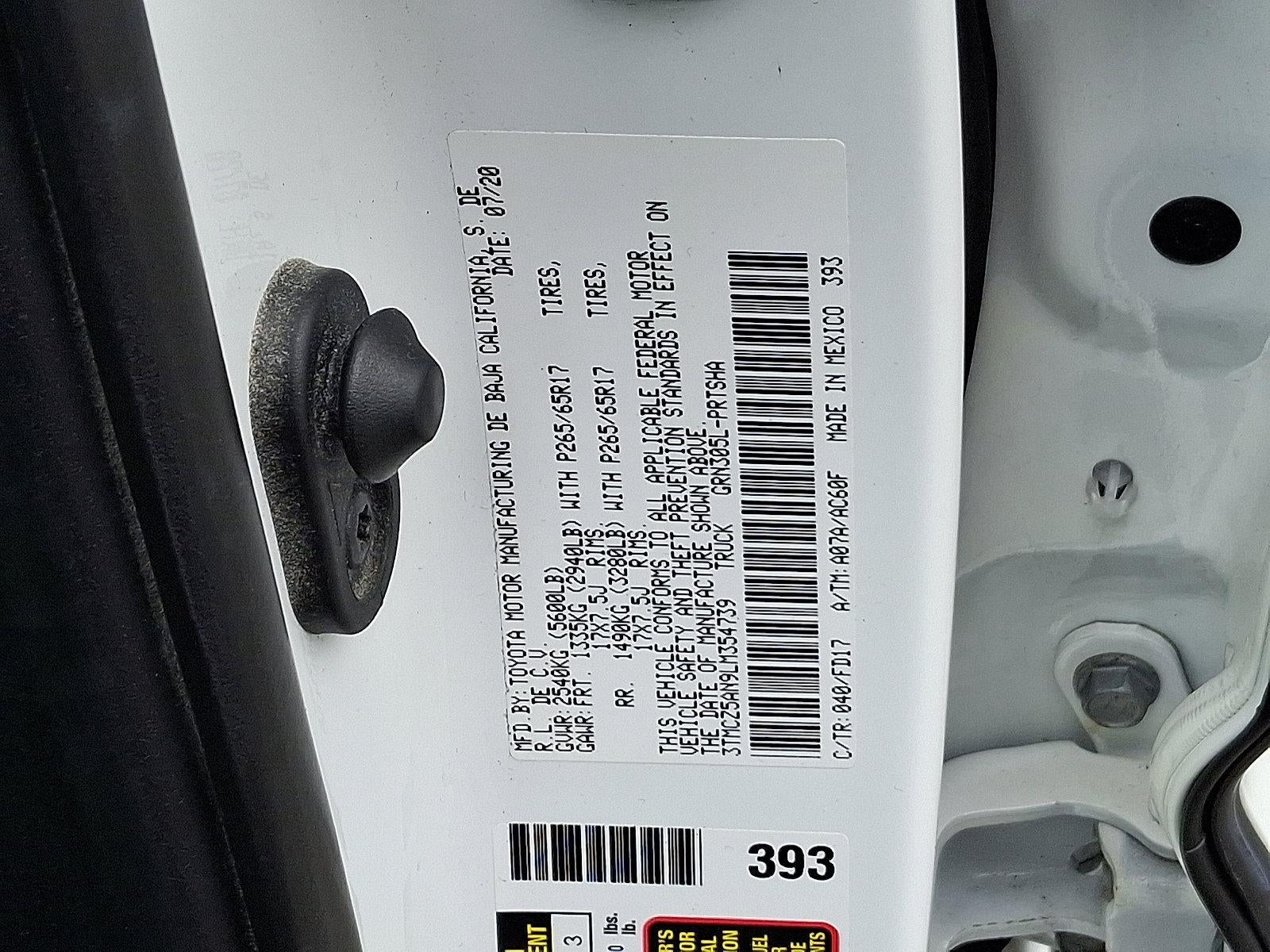 2020 Toyota Tacoma 4WD 4WD TRD Sport Double Cab 5' Bed V6 AT (Natl)