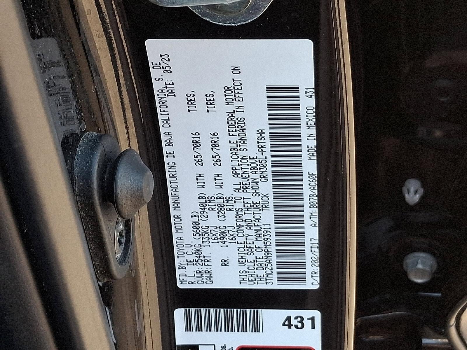 2023 Toyota Tacoma 4WD 4WD TRD Off Road Double Cab 5' Bed V6 AT (Natl)