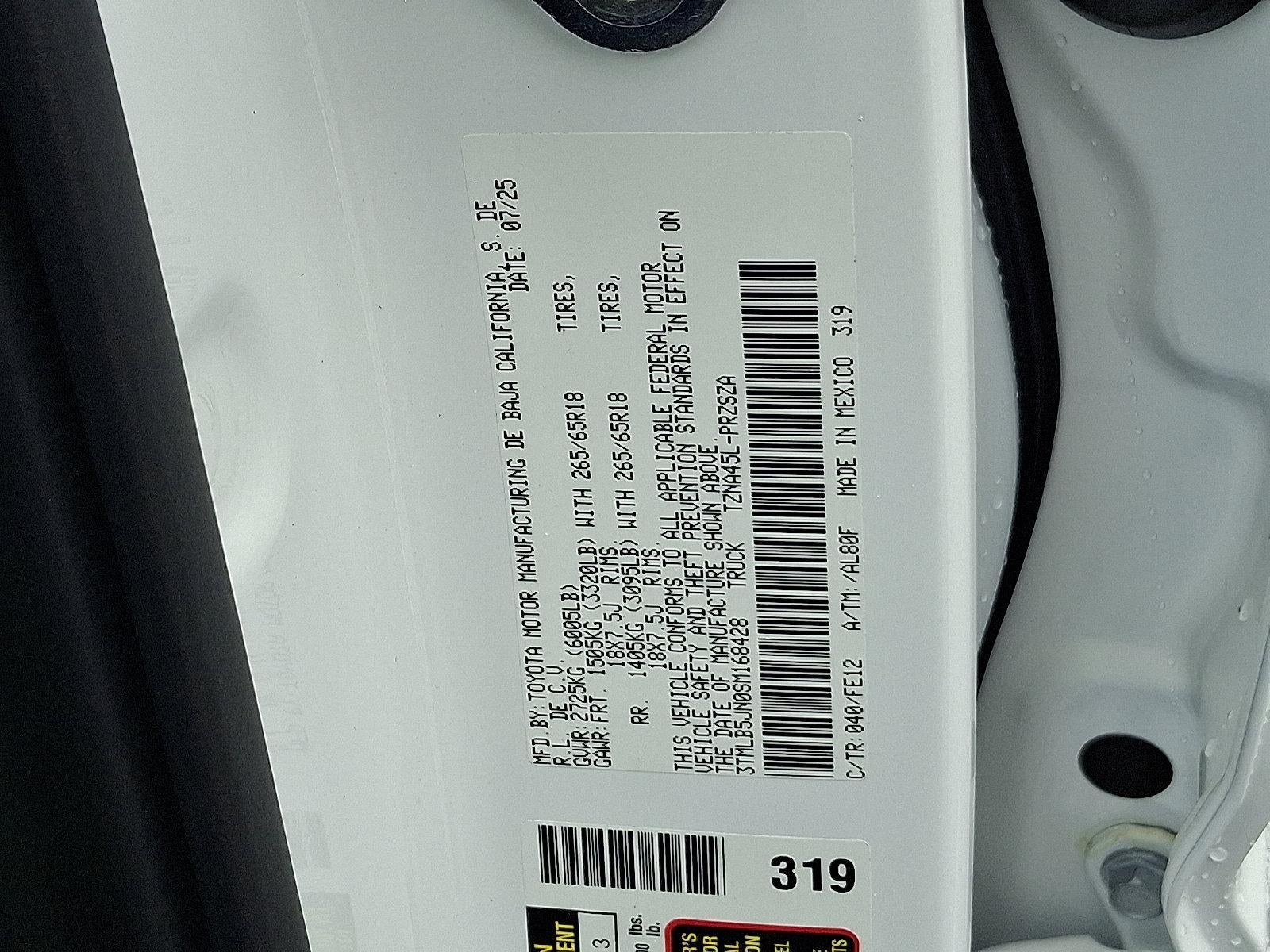 2025 Toyota Tacoma 4WD 4WD TRD Sport Double Cab 5' Bed AT (Natl)