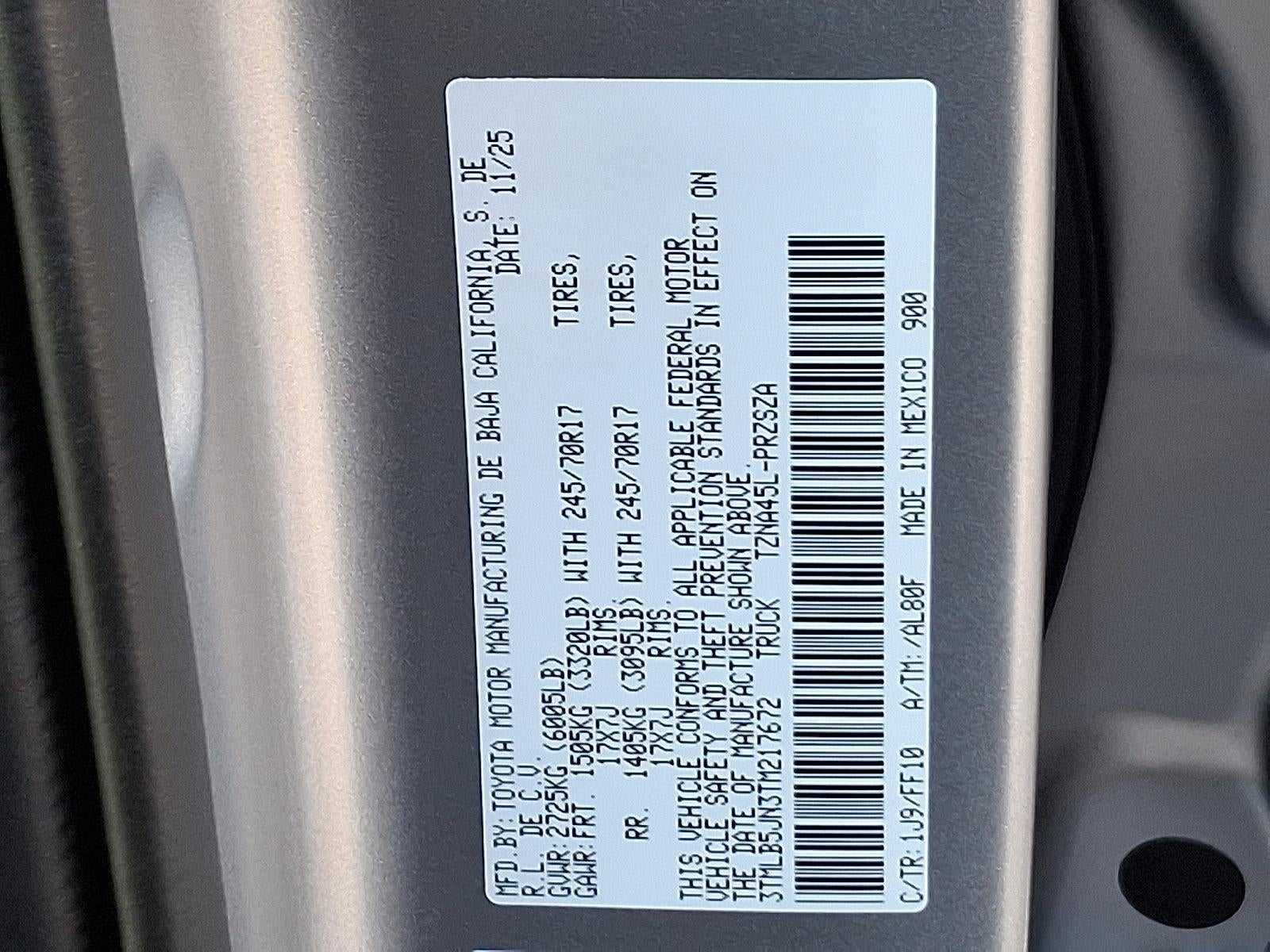 2026 Toyota Tacoma 4WD 4WD SR5 Double Cab 5' Bed AT (GS)