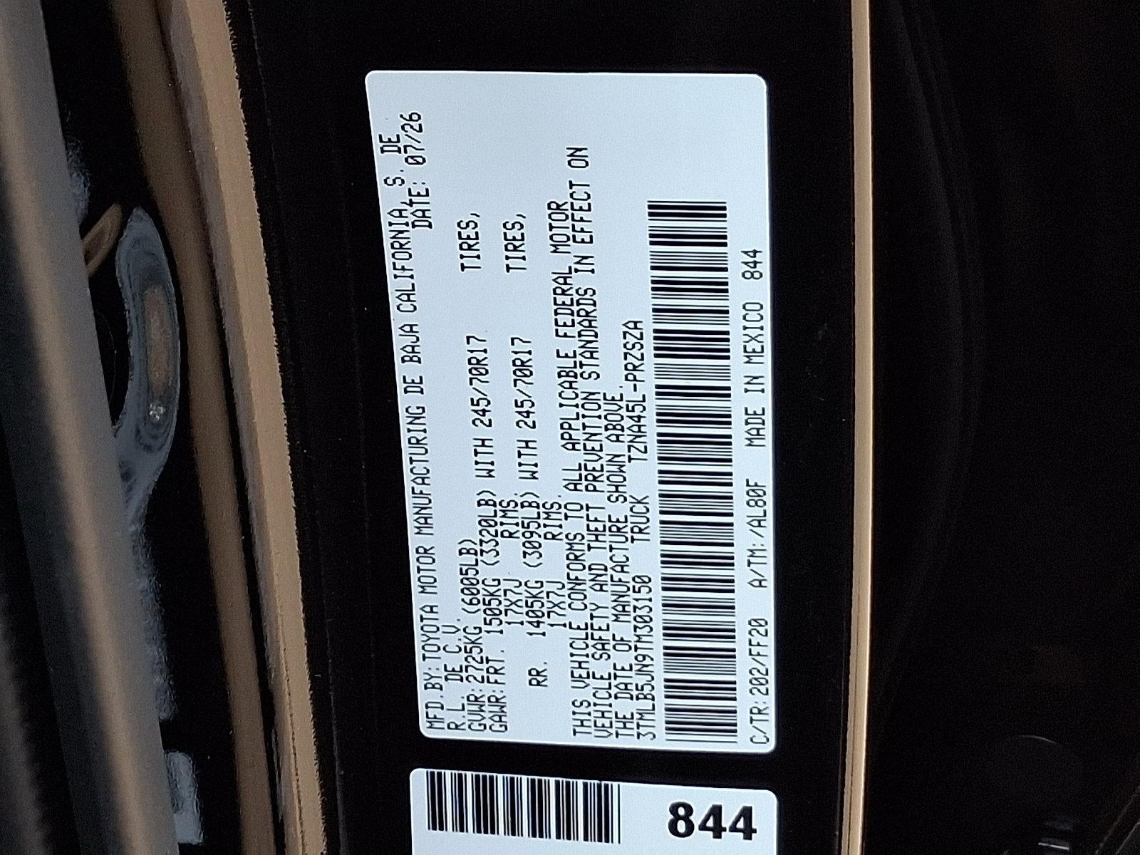 2026 Toyota Tacoma 4WD 4WD SR5 Double Cab 5' Bed AT (GS)