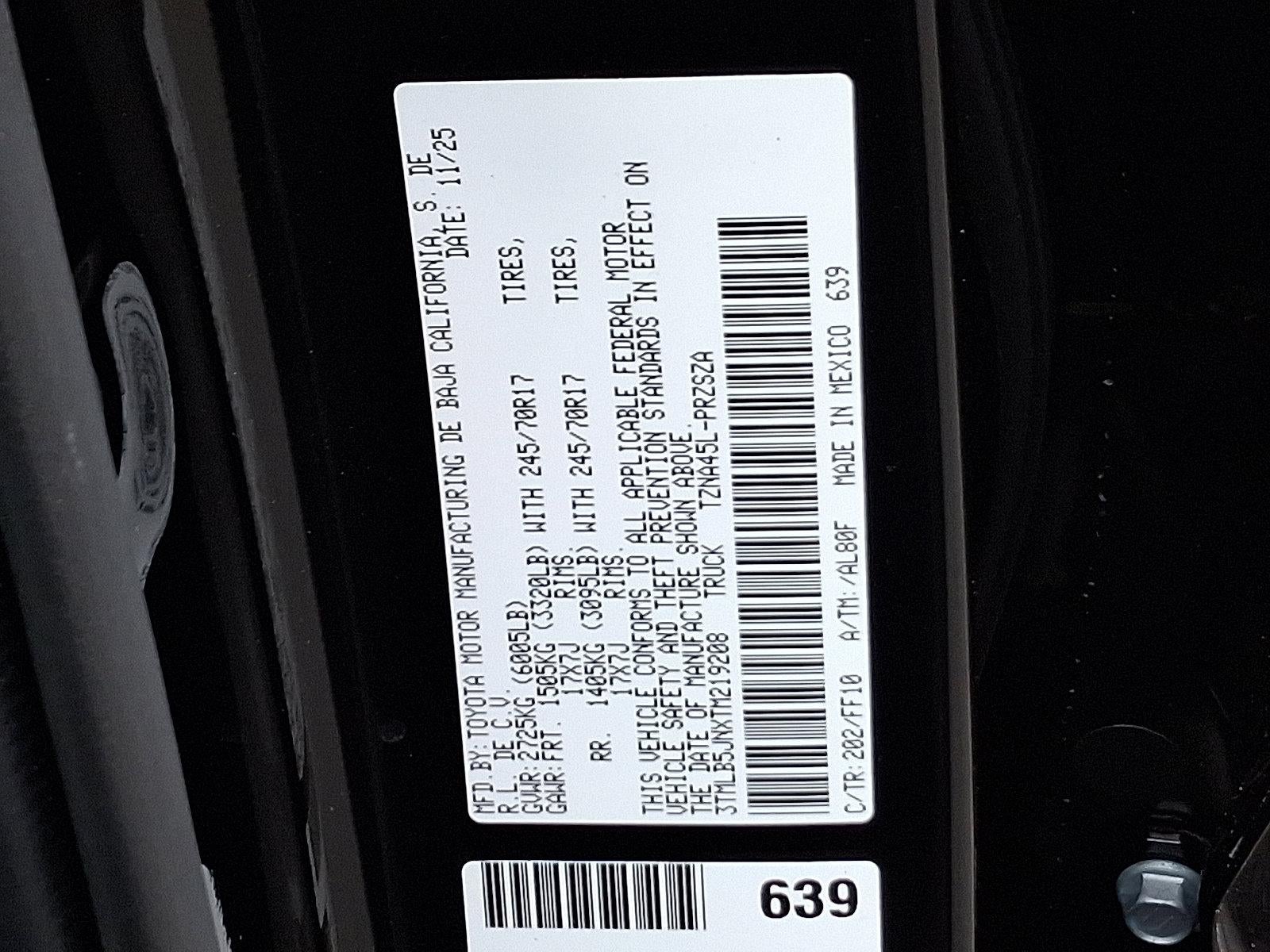 2026 Toyota Tacoma 4WD 4WD SR5 Double Cab 5' Bed AT (GS)