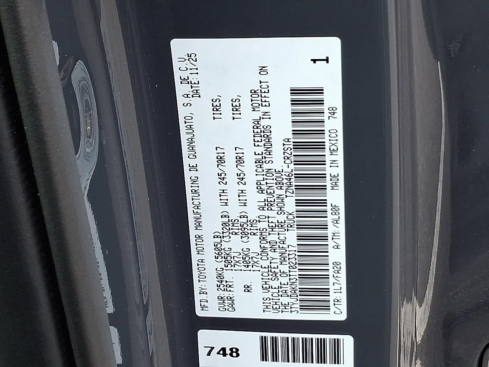 2026 Toyota Tacoma 4WD 4WD SR XtraCab 6' Bed AT (SE)