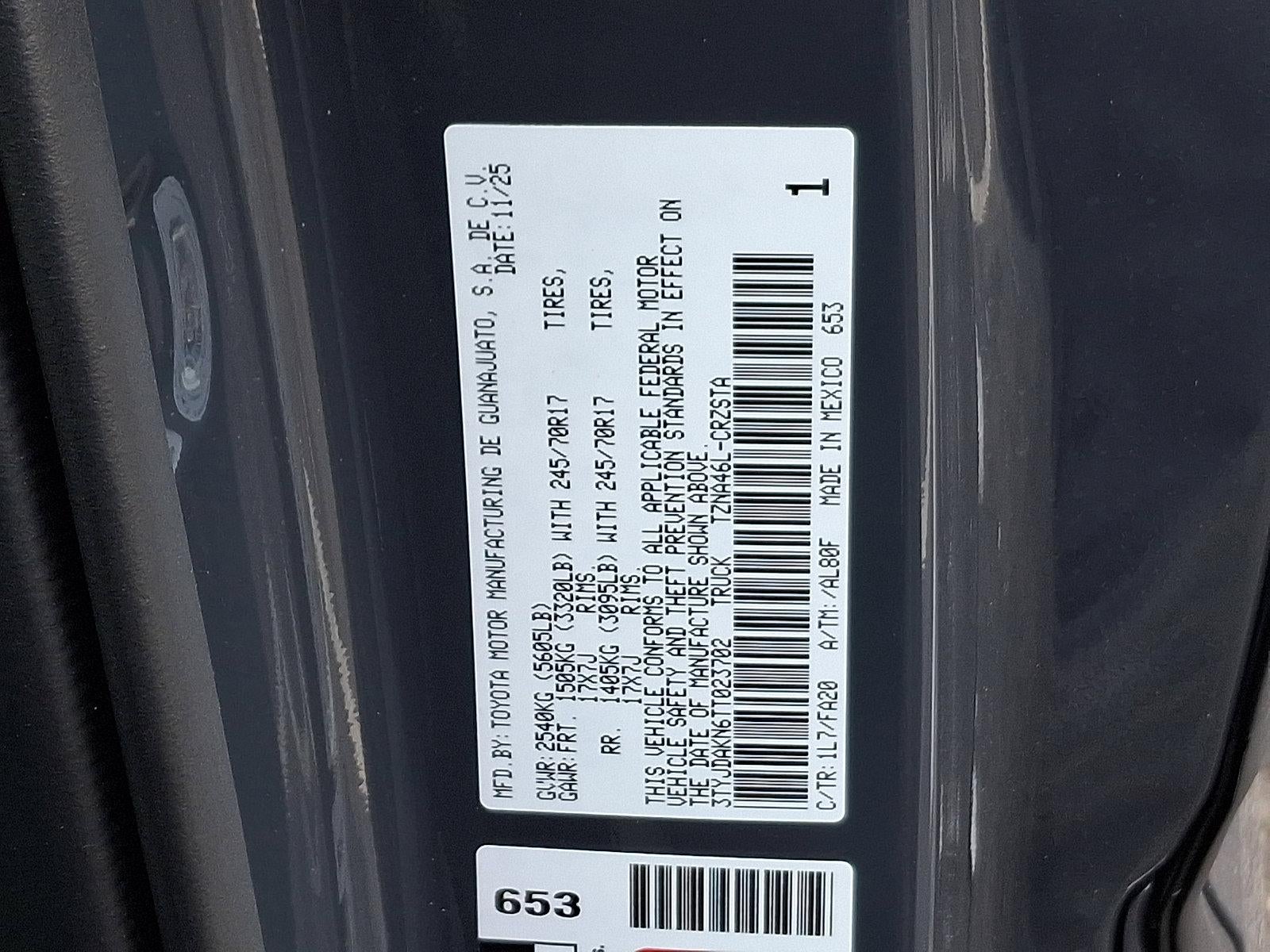 2026 Toyota Tacoma 4WD 4WD SR XtraCab 6' Bed AT (SE)