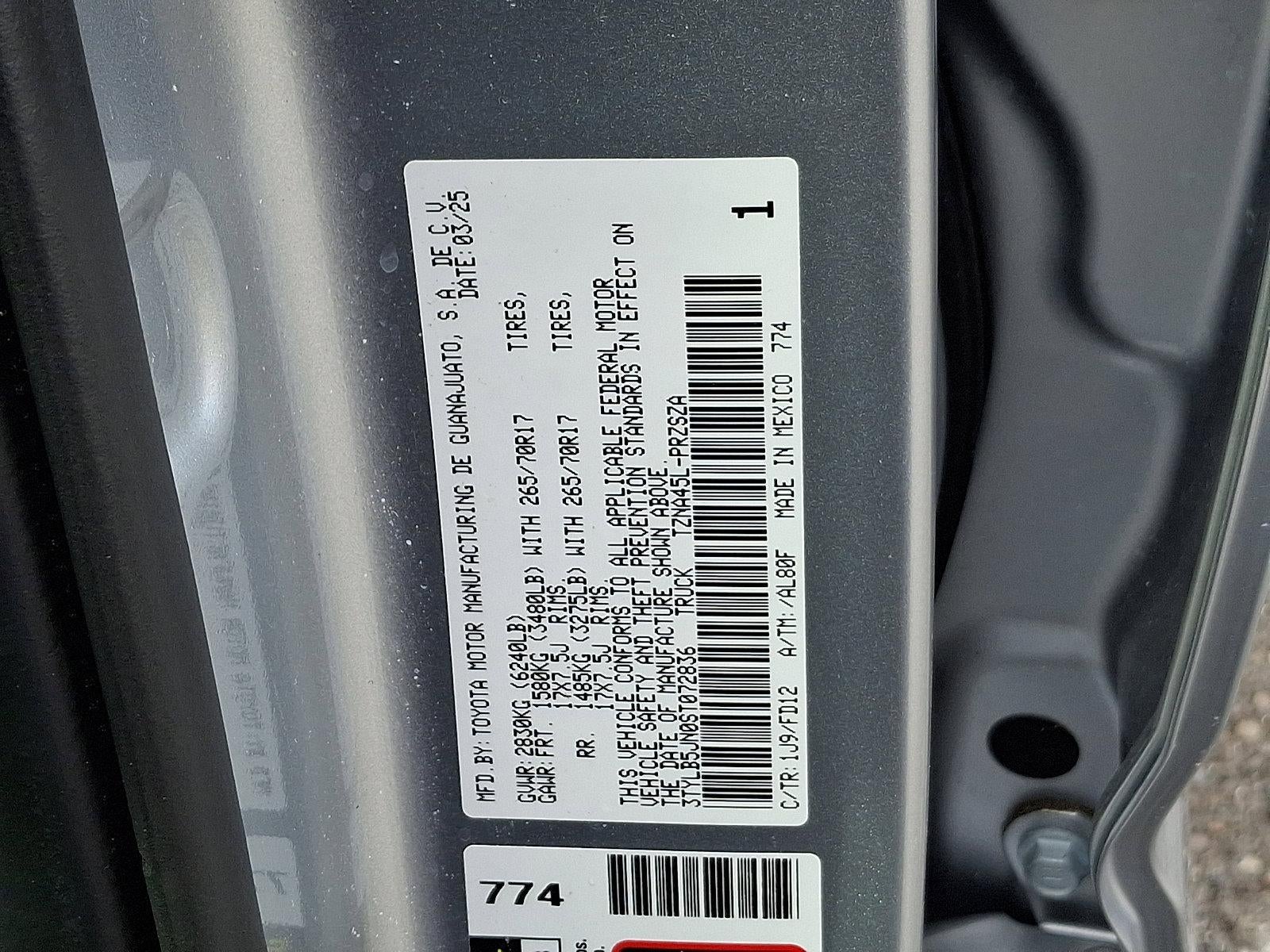 2025 Toyota Tacoma 4WD 4WD TRD Off Road Double Cab 5' Bed AT (Natl)