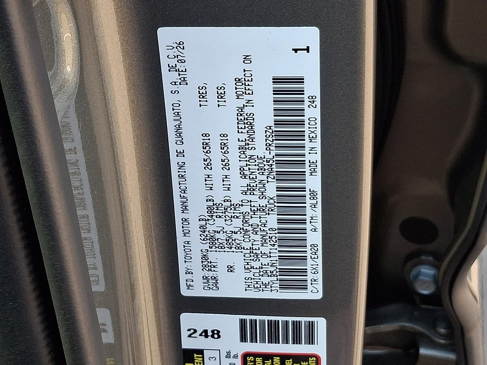 2026 Toyota Tacoma 4WD 4WD TRD Off Road Double Cab 5' Bed AT (Natl)