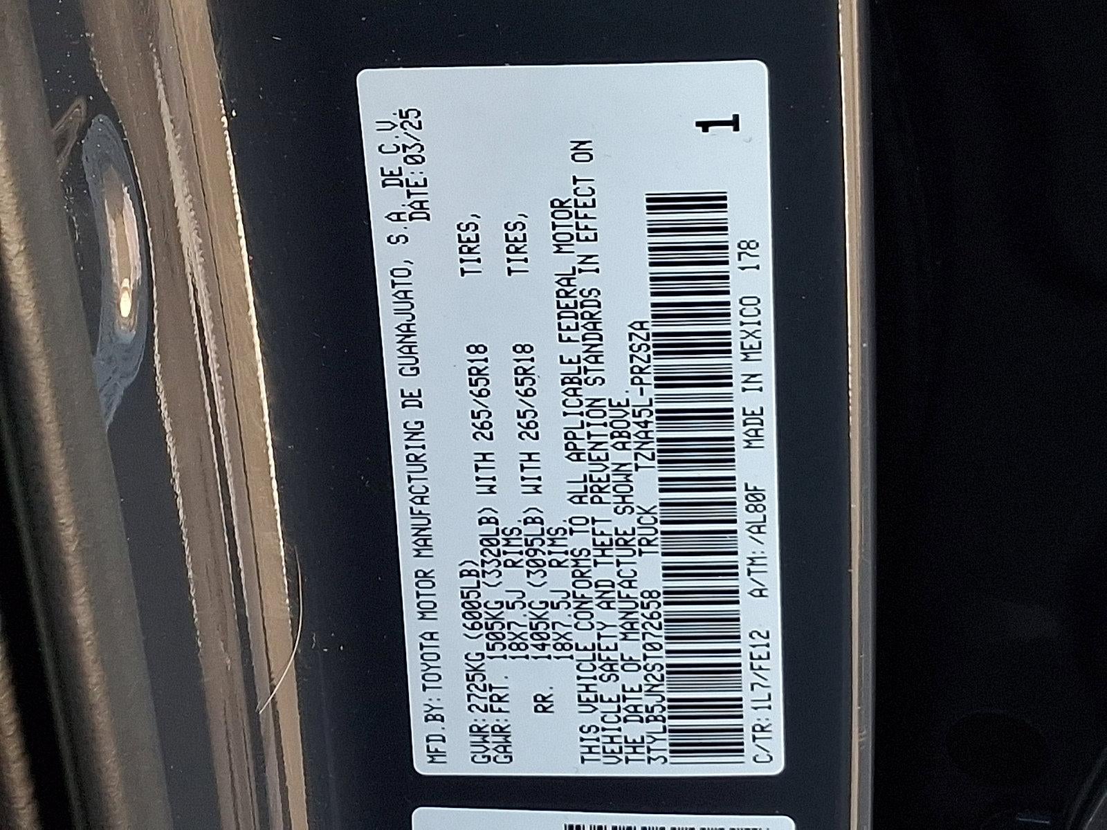 2025 Toyota Tacoma 4WD 4WD TRD Sport Double Cab 5' Bed AT (Natl)