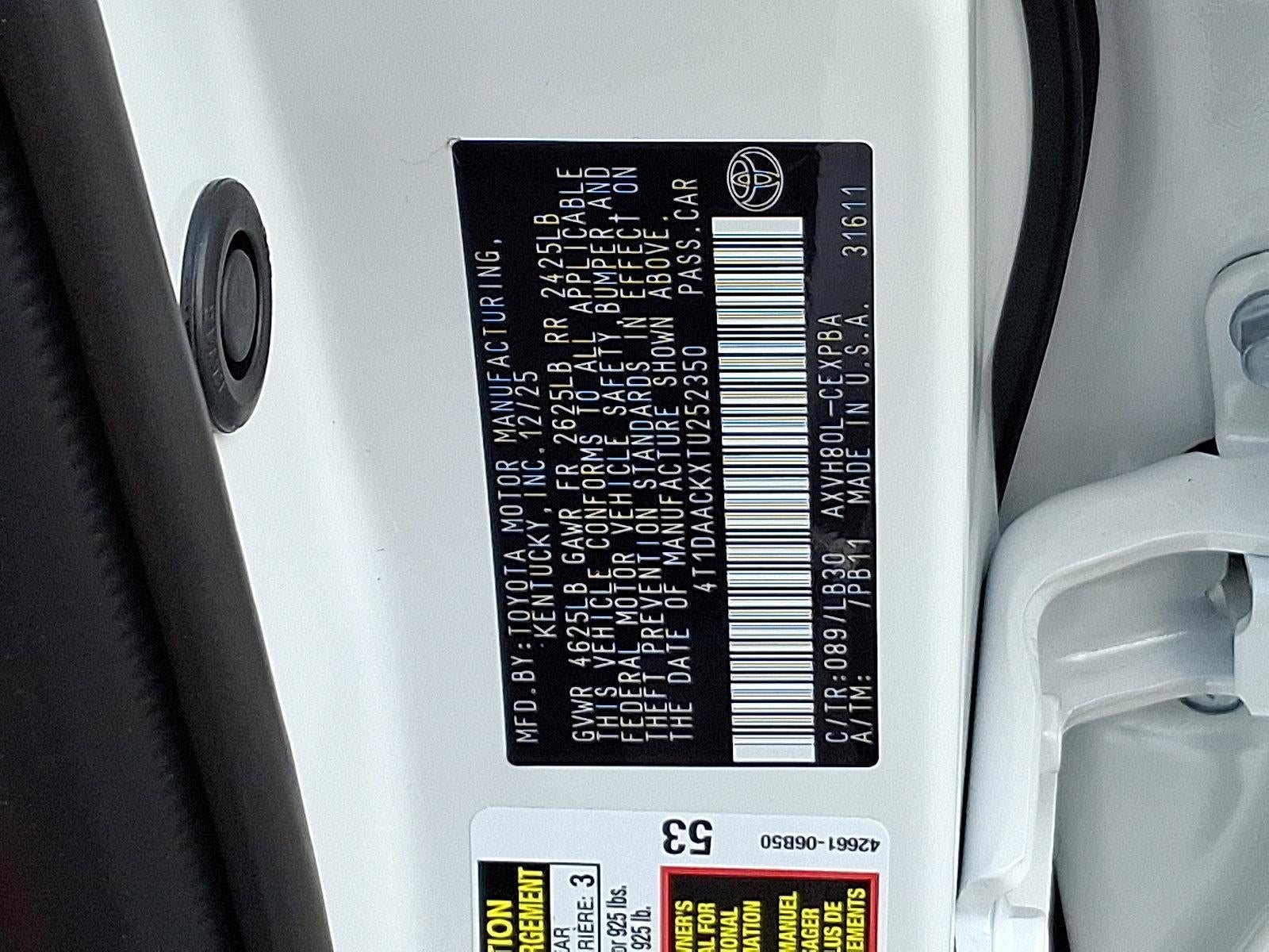 2026 Toyota Camry XSE (Natl)