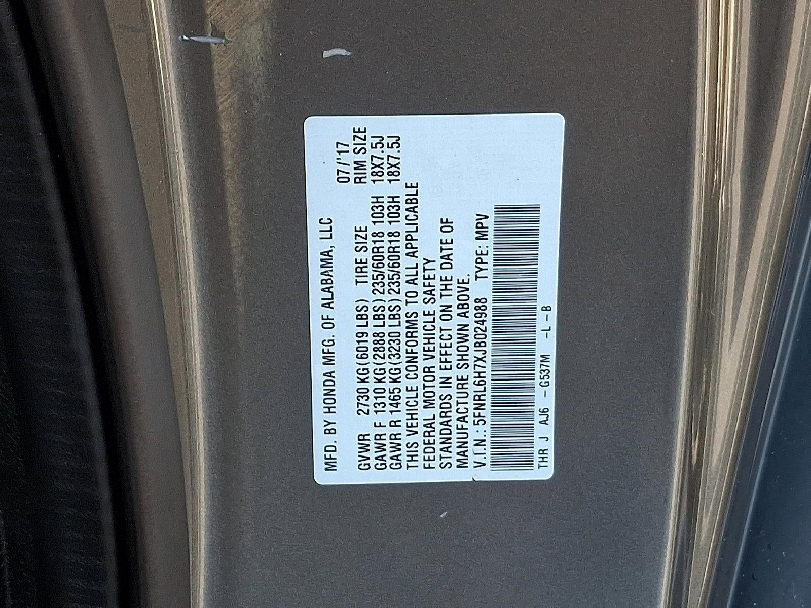 2018 Honda Odyssey EX-L w/Navi/RES Auto