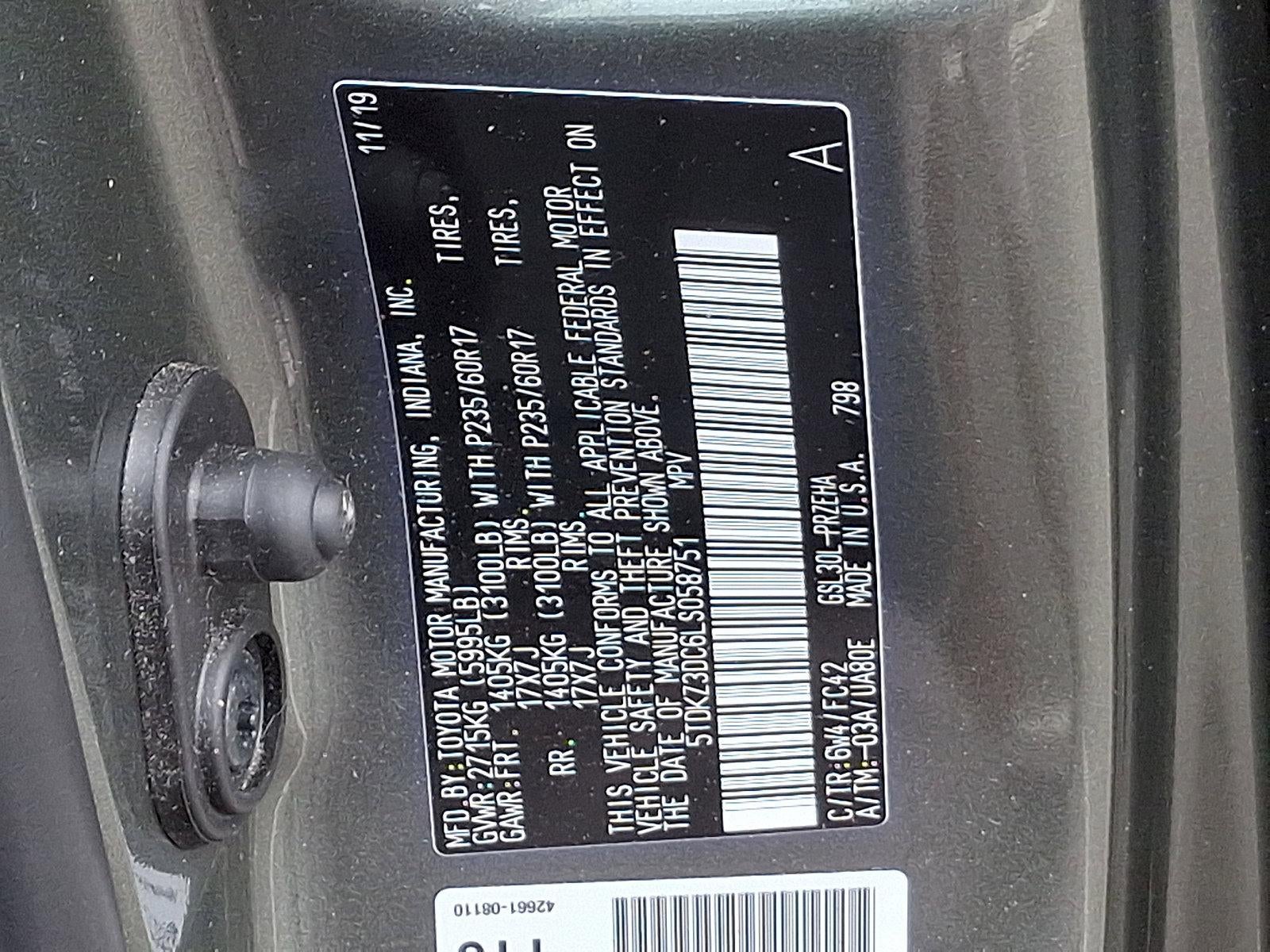 2020 Toyota Sienna LE FWD 8-Passenger (Natl)