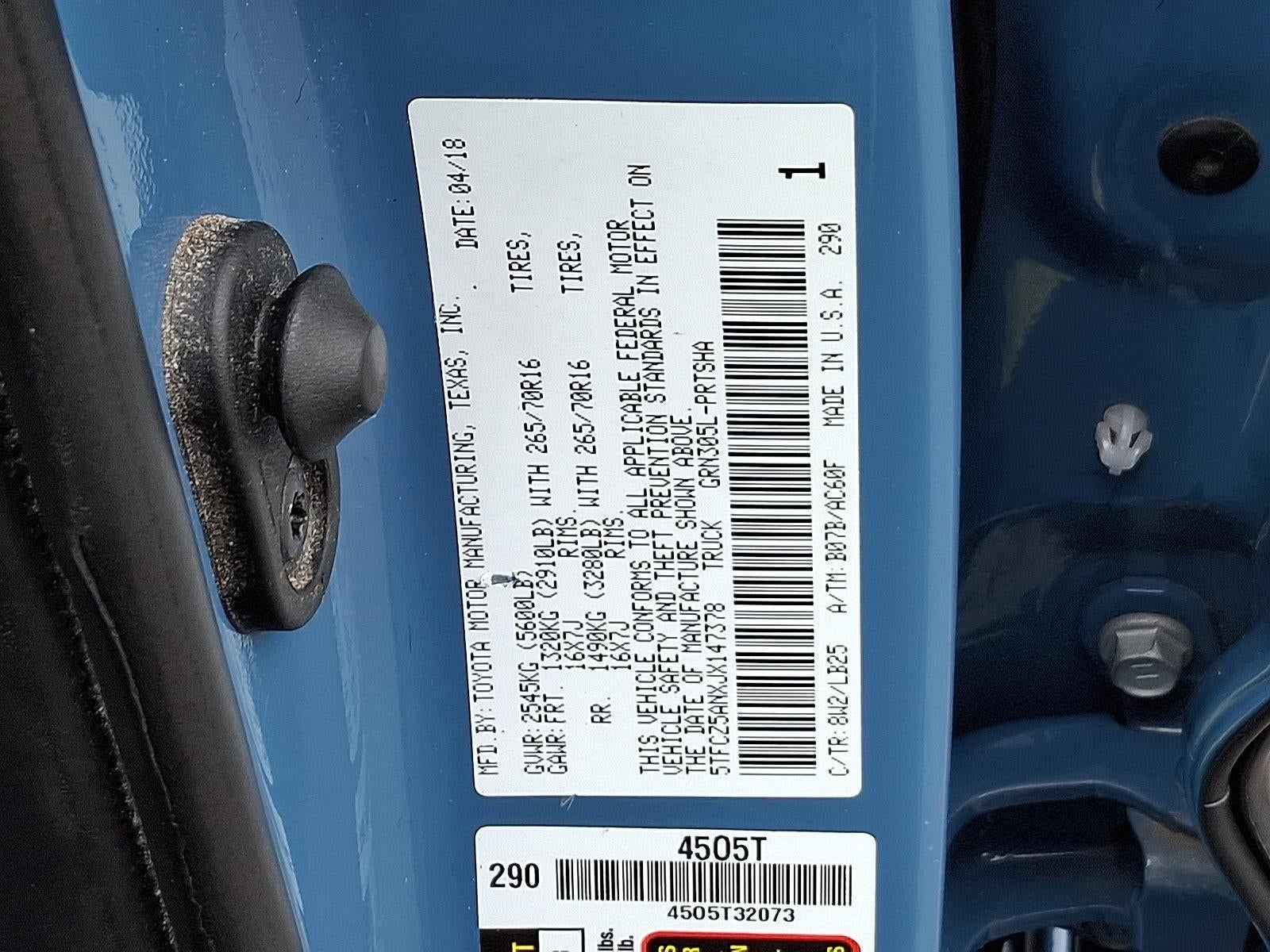 2018 Toyota Tacoma TRD Pro Double Cab 5' Bed V6 4x4 AT (Natl)