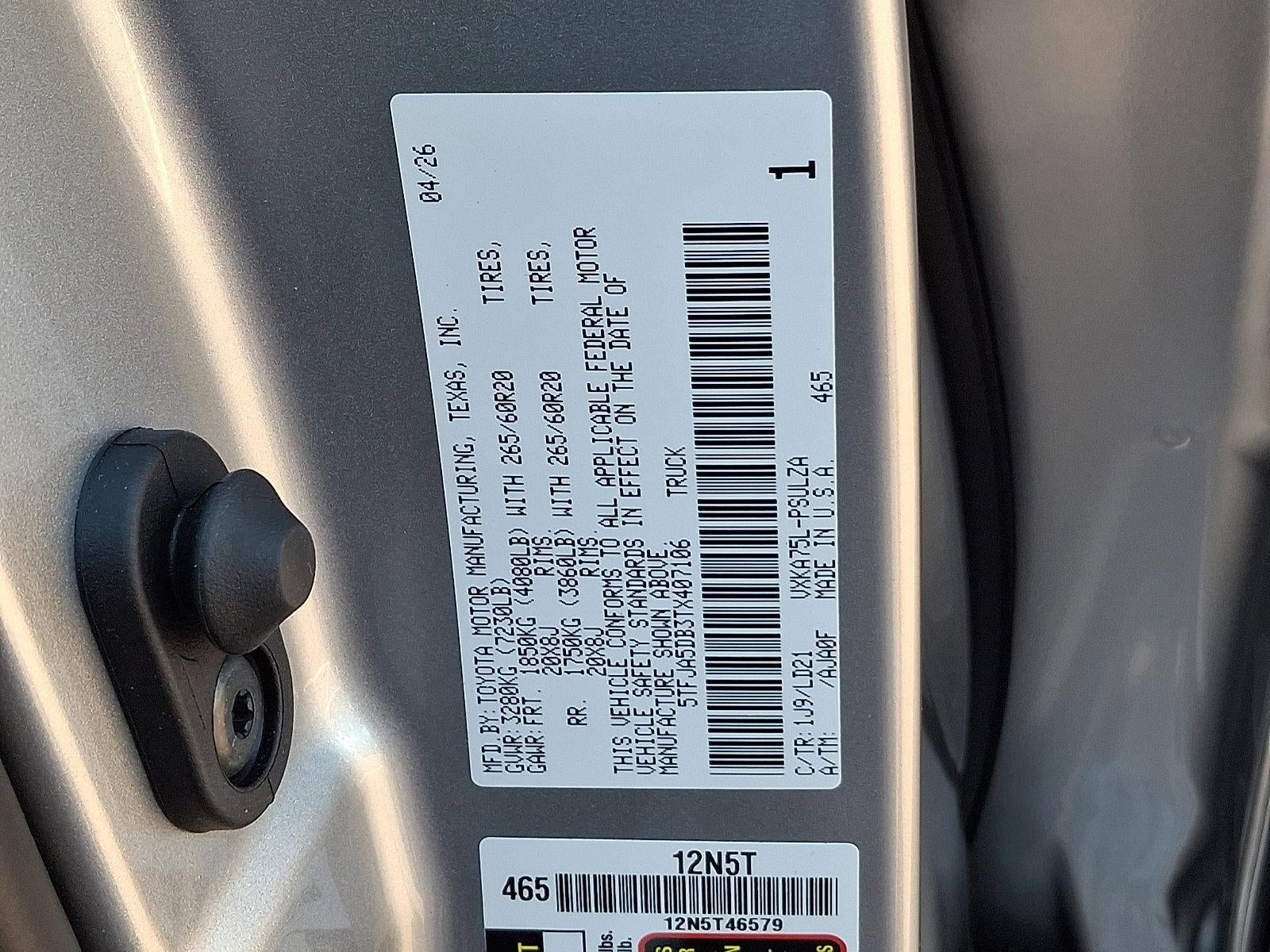 2026 Toyota Tundra 4WD 4WD Limited CrewMax 5.5' Bed (Natl)