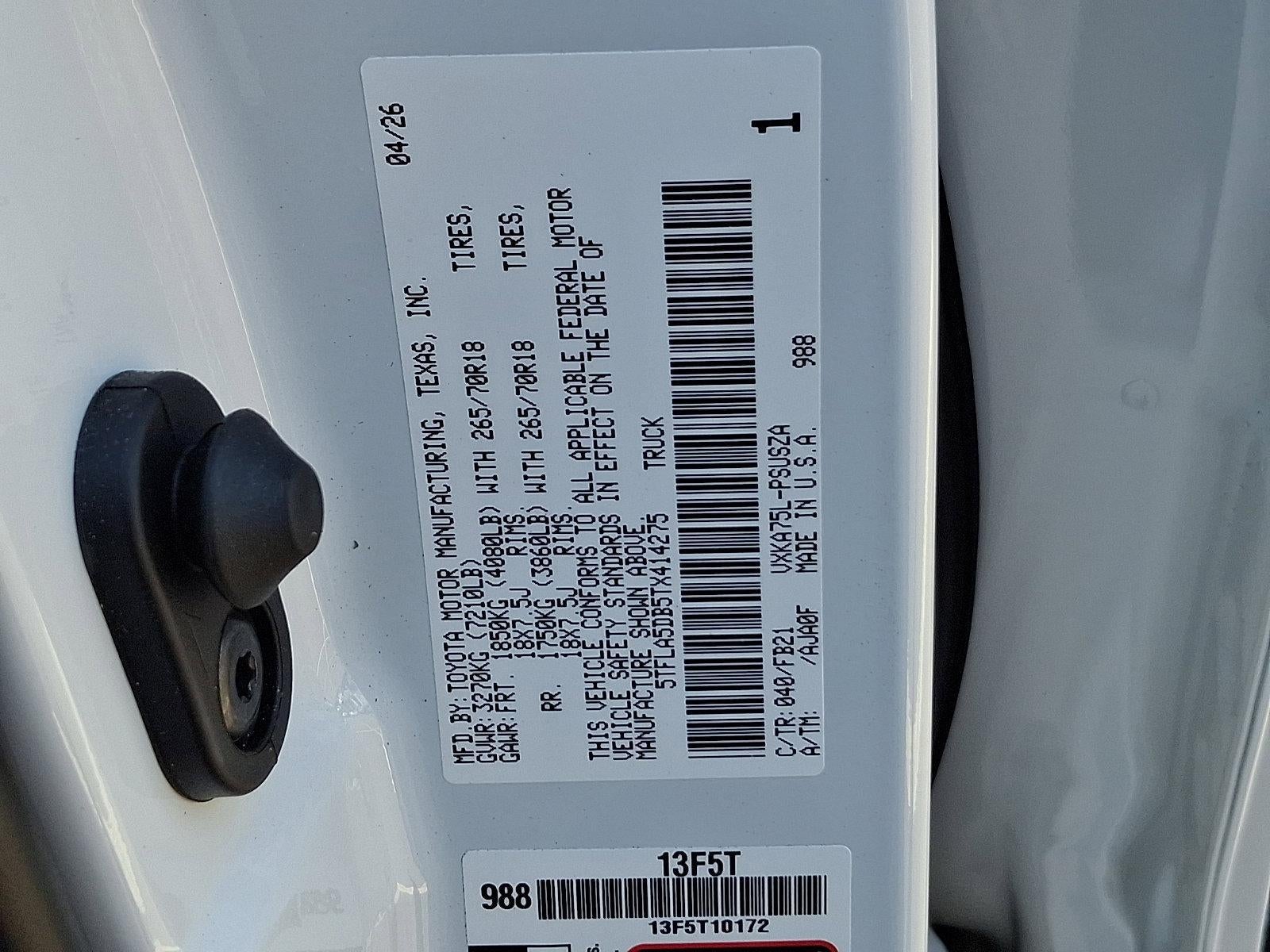 2026 Toyota Tundra 4WD 4WD SR5 CrewMax 5.5' Bed (SE)