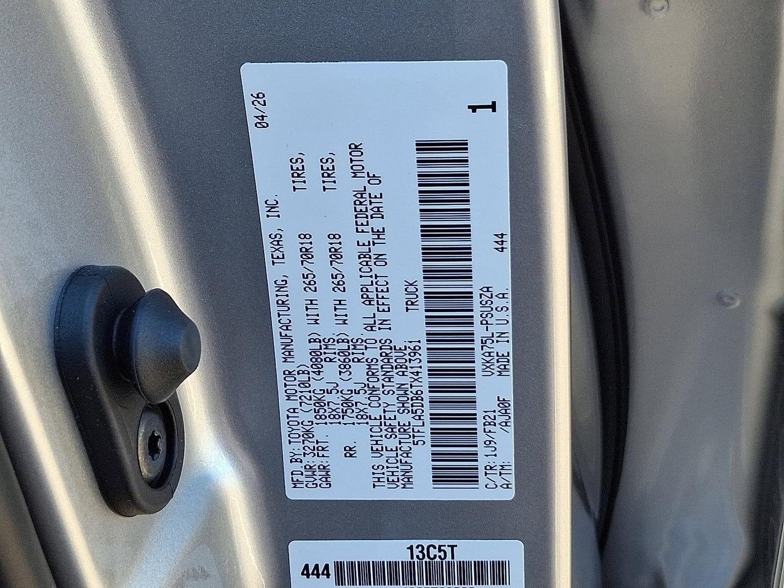 2026 Toyota Tundra 4WD 4WD SR5 CrewMax 5.5' Bed (SE)