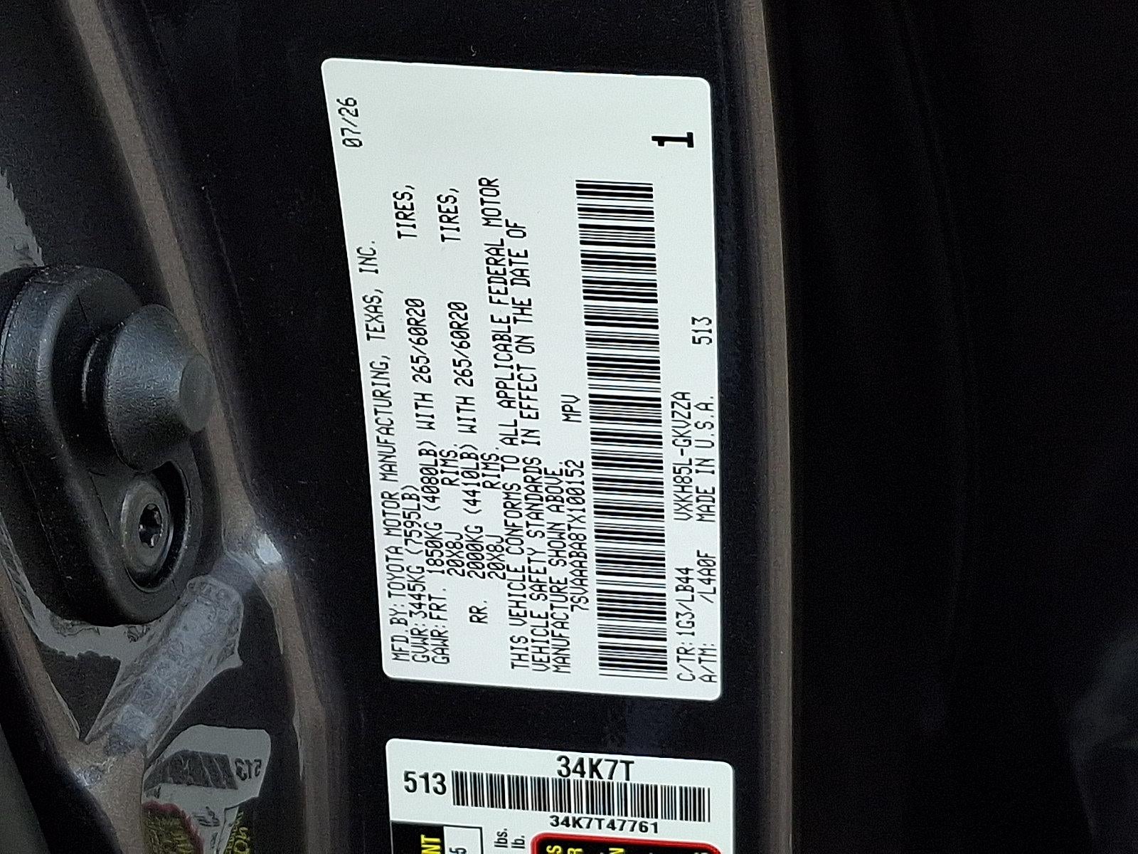 2026 Toyota Sequoia 1794 Edition 4WD (Natl)
