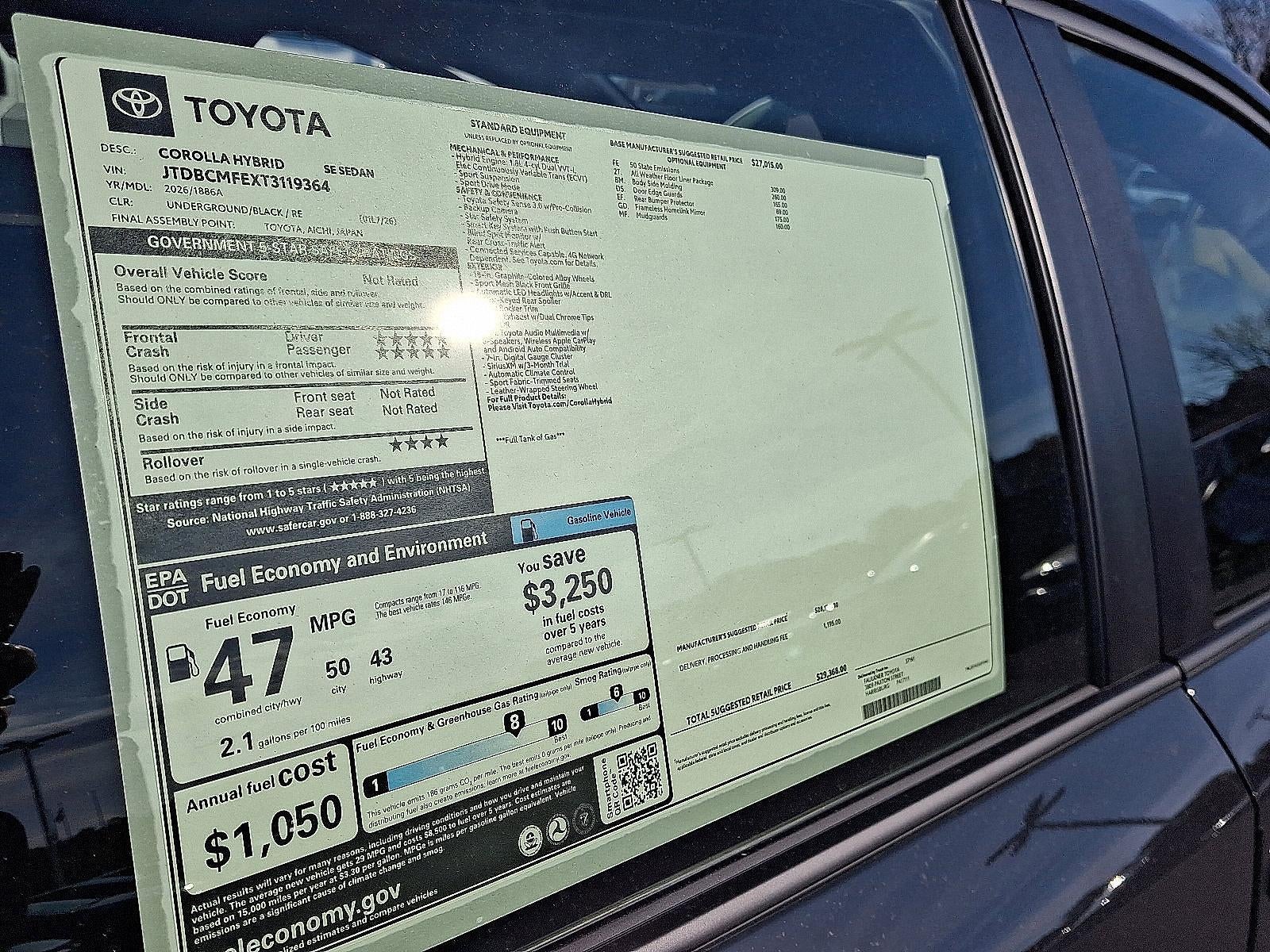 2026 Toyota Corolla Hybrid SE FWD (Natl)