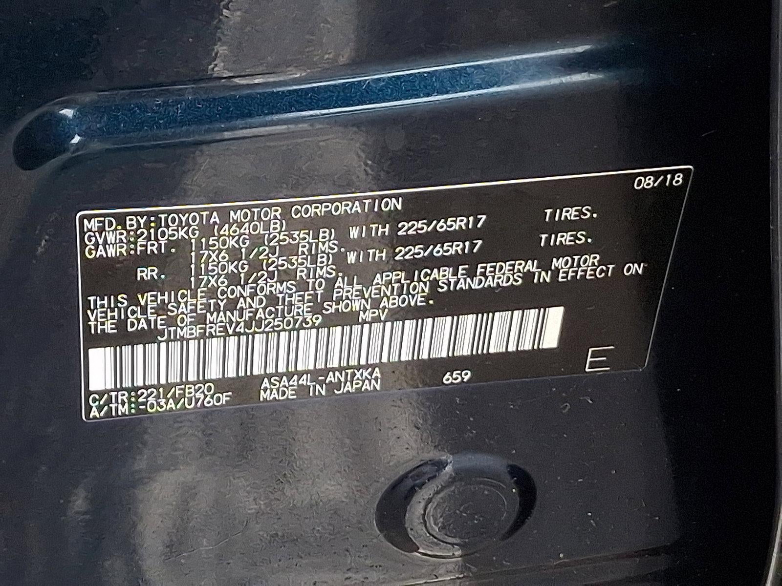 2018 Toyota RAV4 LE AWD (Natl)