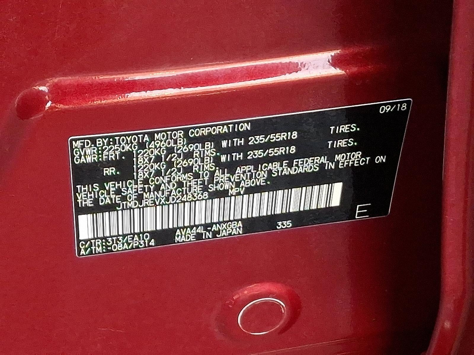 2018 Toyota RAV4 Hybrid Limited AWD (Natl)