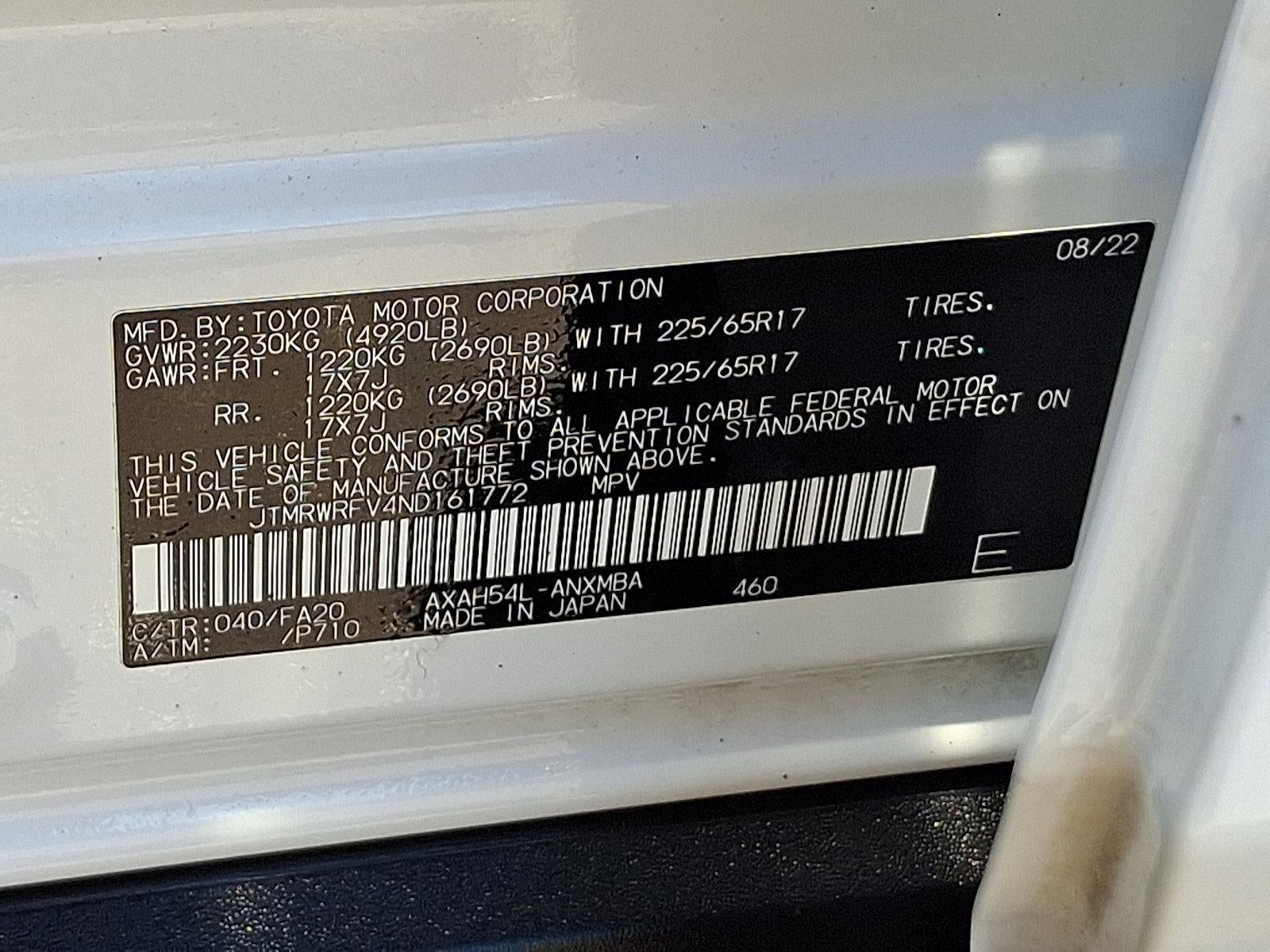 2022 Toyota RAV4 Hybrid XLE AWD (Natl)