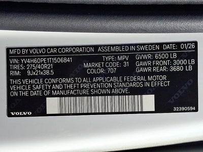 2026 Volvo XC90 Plug-In Hybrid T8 AWD Plus 7-Seater