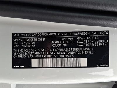 2026 Volvo XC90 Plug-In Hybrid T8 AWD Plus 7-Seater