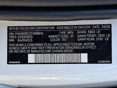 2026 Volvo XC60 Plug-In Hybrid T8 AWD Plus