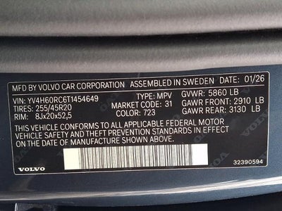 2026 Volvo XC60 Plug-In Hybrid T8 AWD Plus