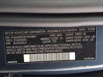 2026 Volvo XC60 Plug-In Hybrid T8 AWD Plus