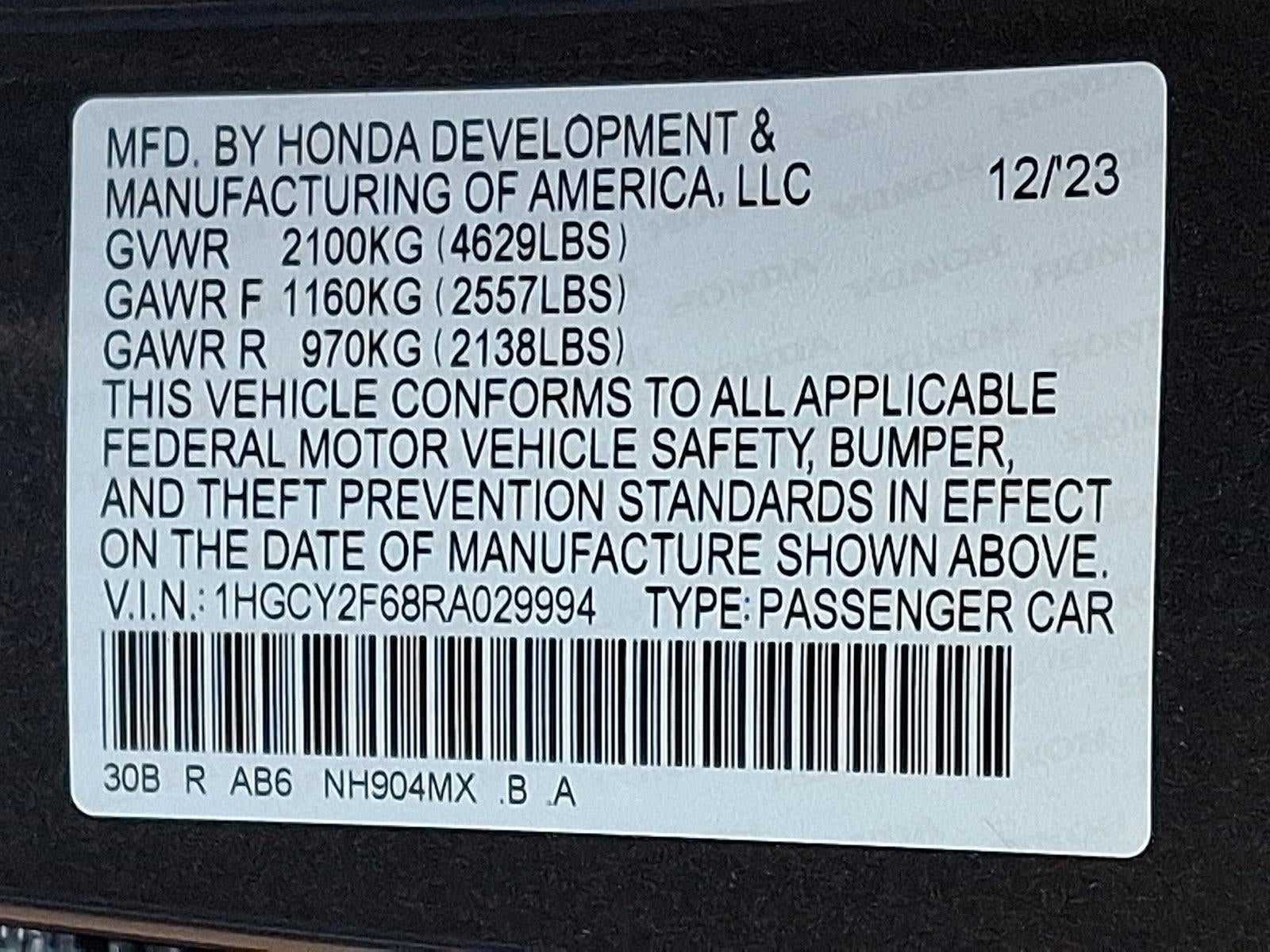 2024 Honda Accord Hybrid EX-L Sedan