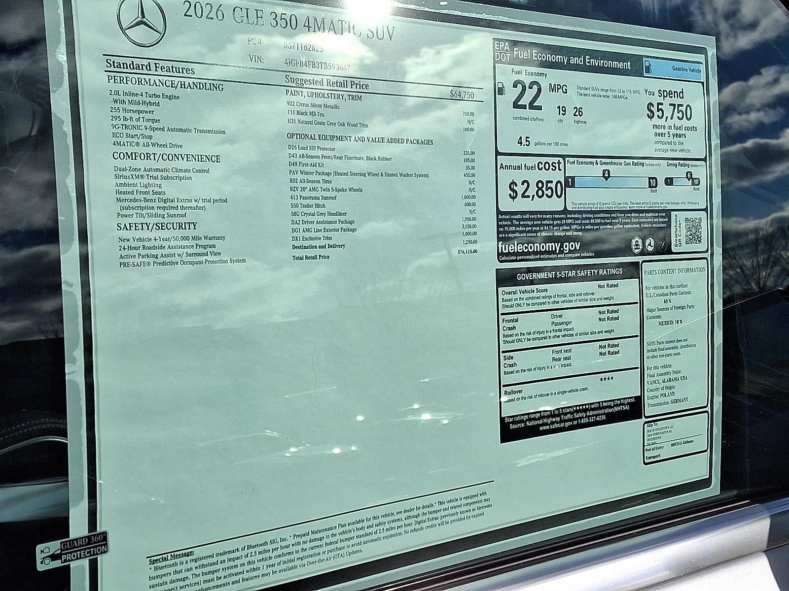 2026 Mercedes-Benz GLE GLE 350 4MATIC® SUV