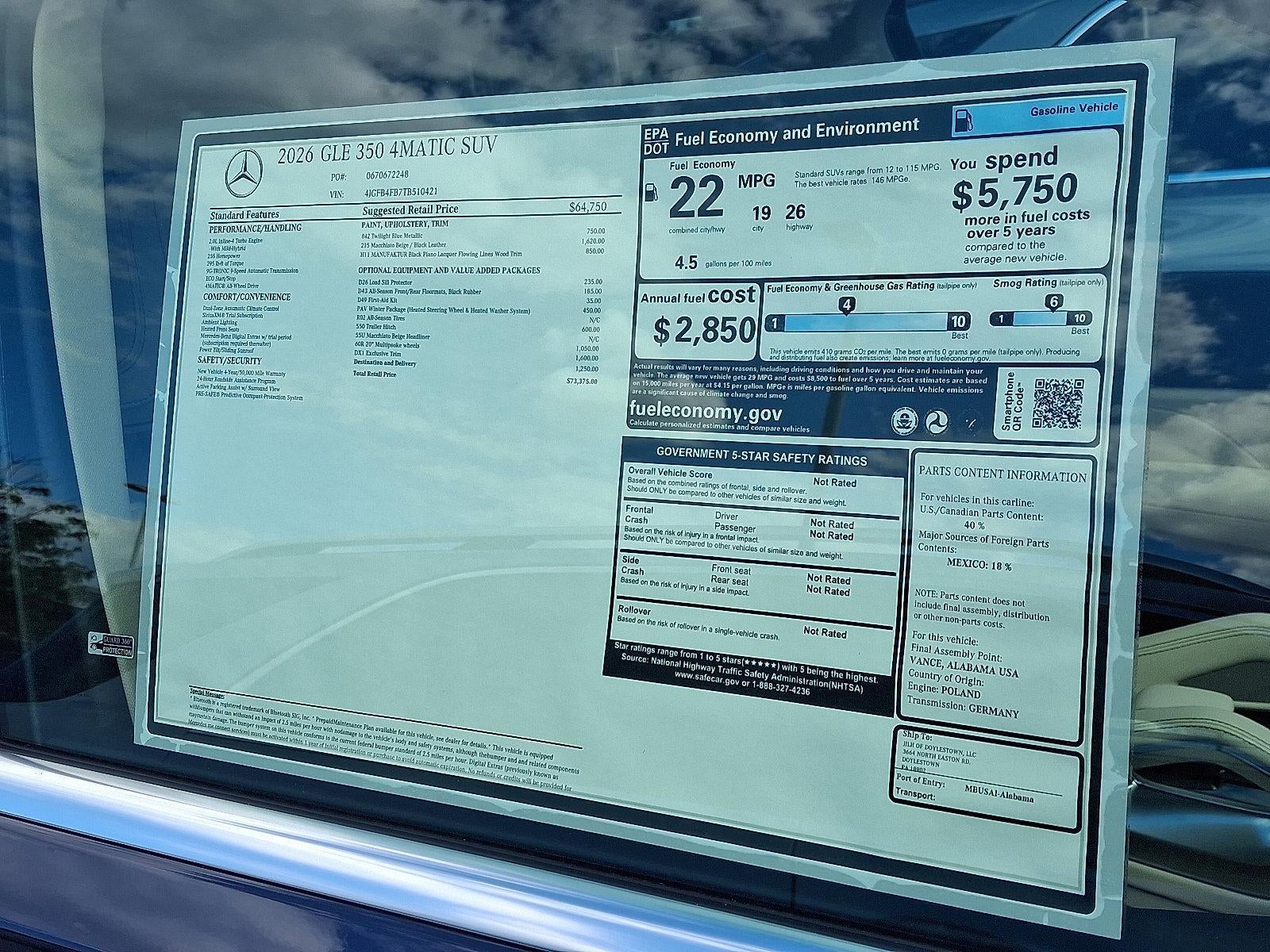 2026 Mercedes-Benz GLE GLE 350 4MATIC® SUV