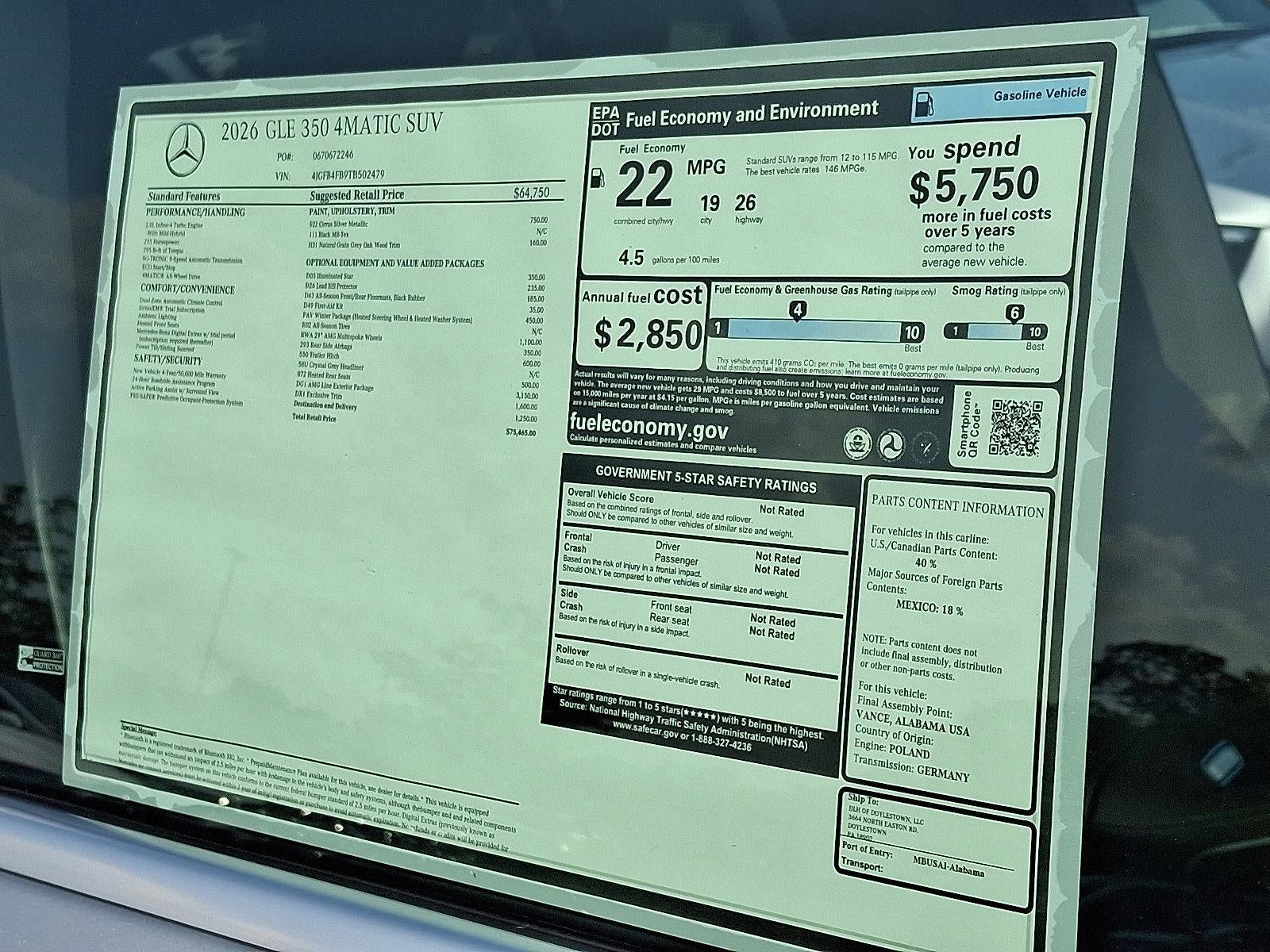2026 Mercedes-Benz GLE GLE 350 4MATIC® SUV
