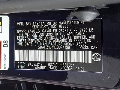 2020 Lexus ES 350 Ultra Luxury FWD