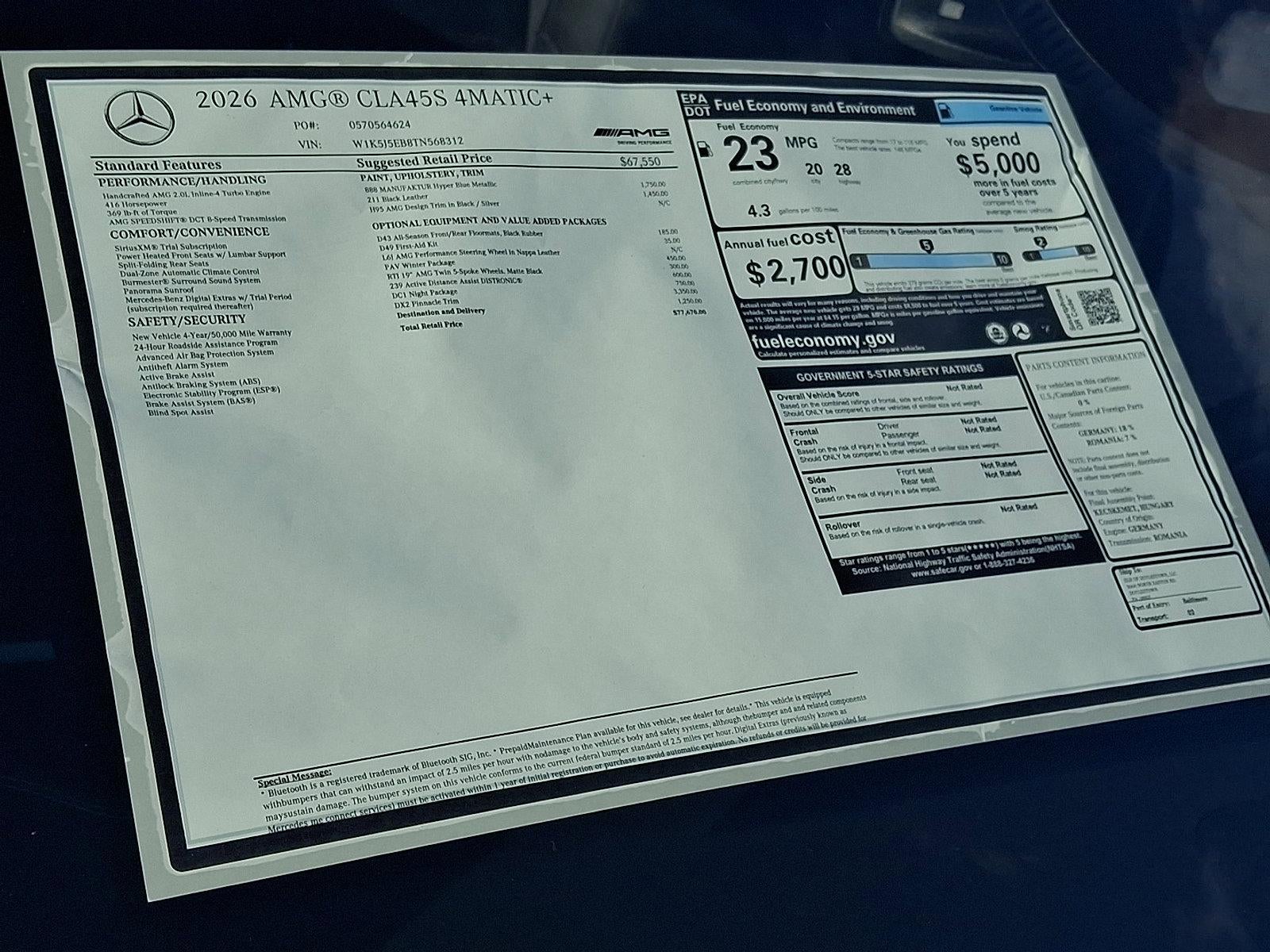 2026 Mercedes-Benz CLA AMG® CLA 45 4MATIC® Coupe