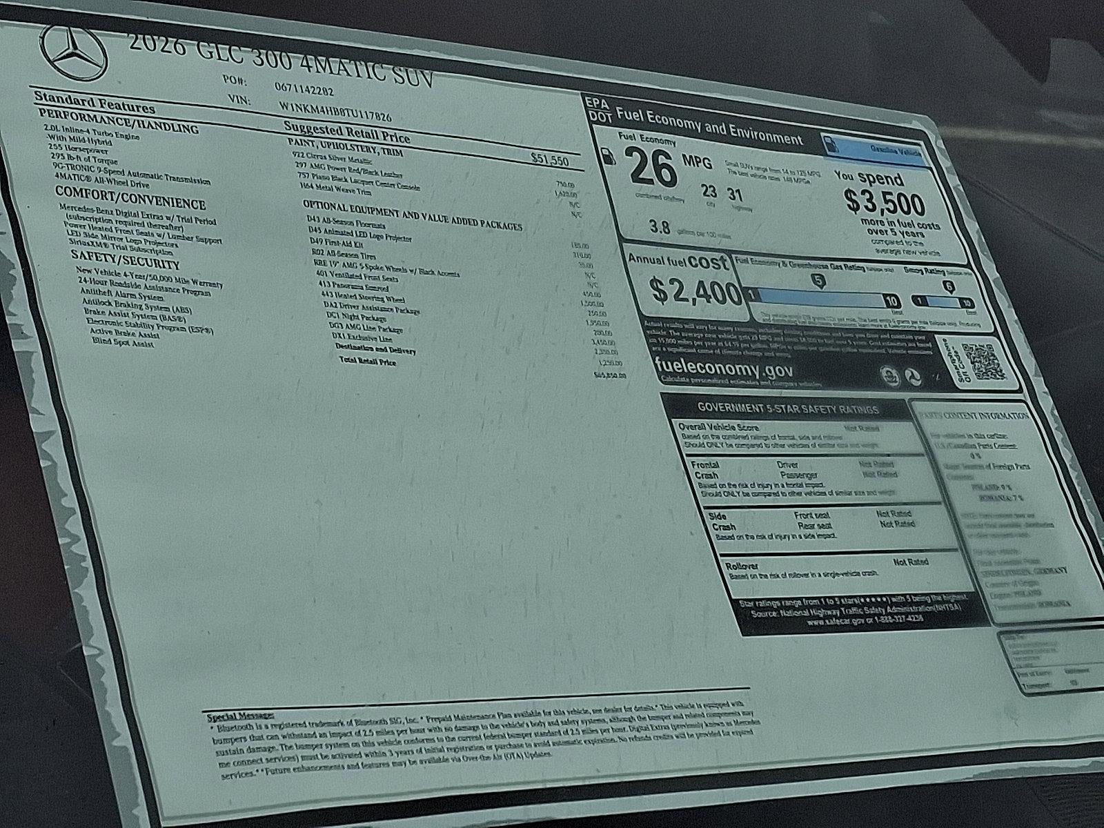 2026 Mercedes-Benz GLC GLC 300 4MATIC® SUV