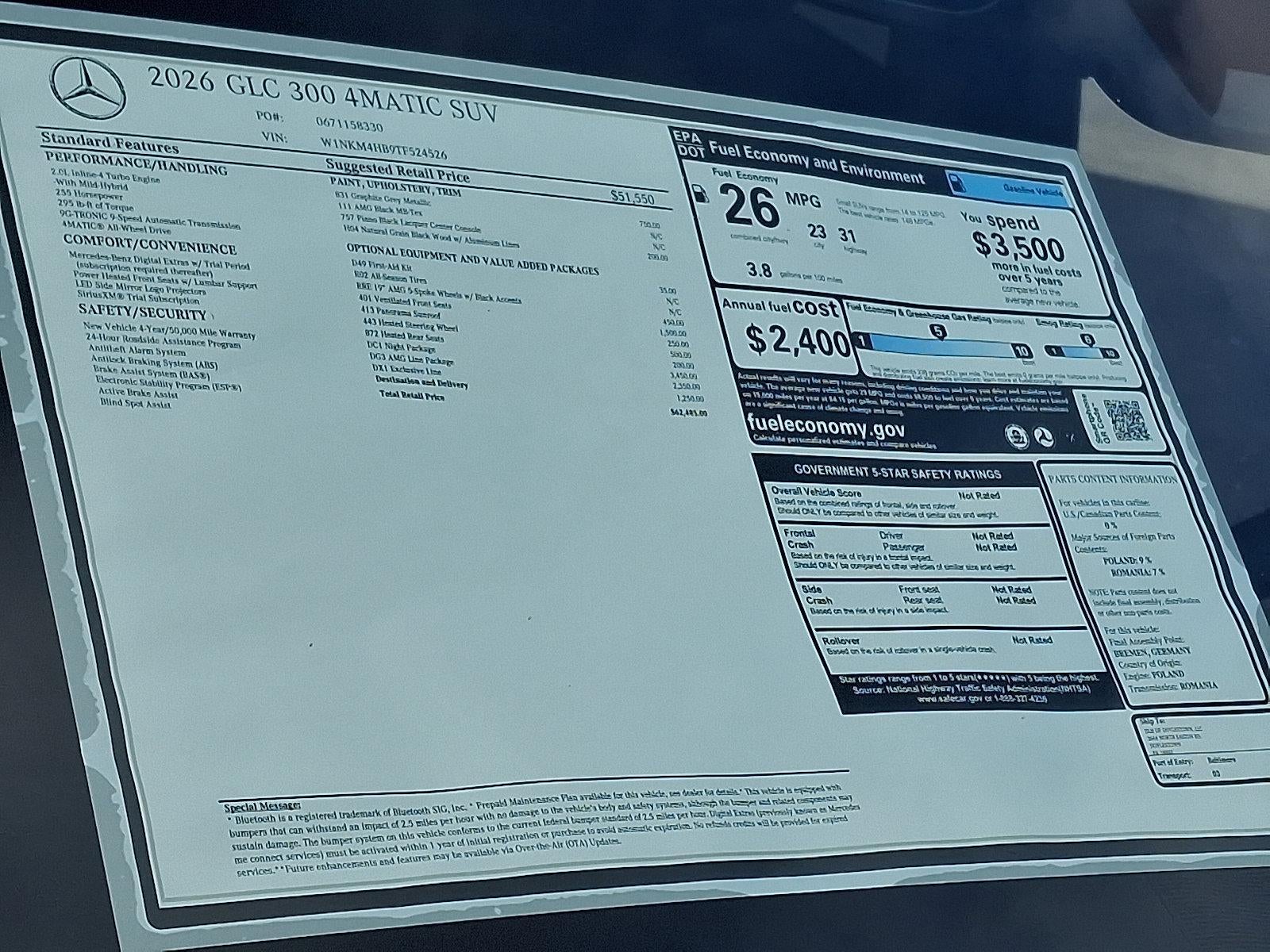 2026 Mercedes-Benz GLC GLC 300 4MATIC® SUV