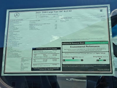 2025 Mercedes-Benz Sprinter Cargo Van 2500 Standard Roof I4 Diesel 144" RWD