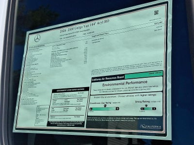 2026 Mercedes-Benz Sprinter Cargo Van 2500 Standard Roof I4 Diesel HO 144" RWD