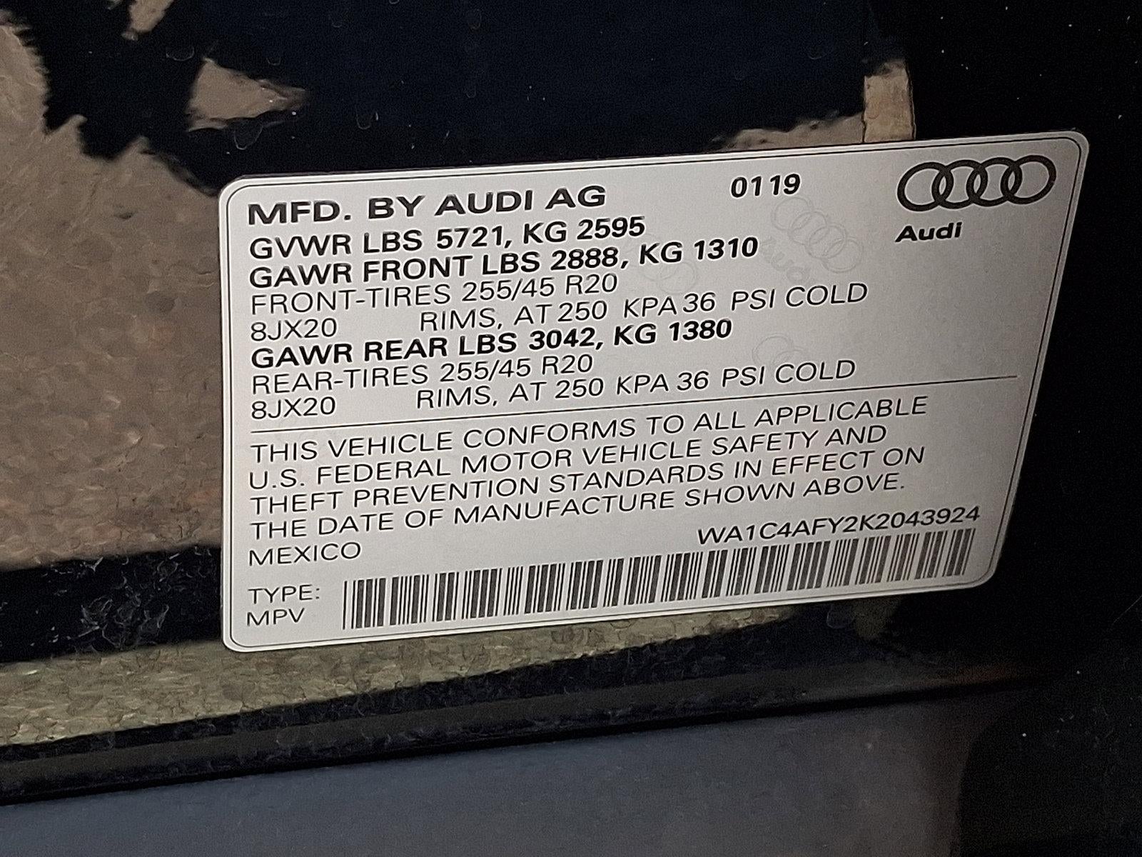 2019 Audi SQ5 Prestige 3.0 TFSI quattro