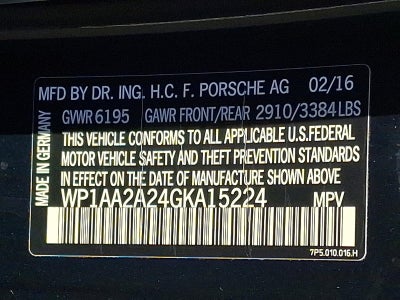 2016 Porsche Cayenne AWD 4dr