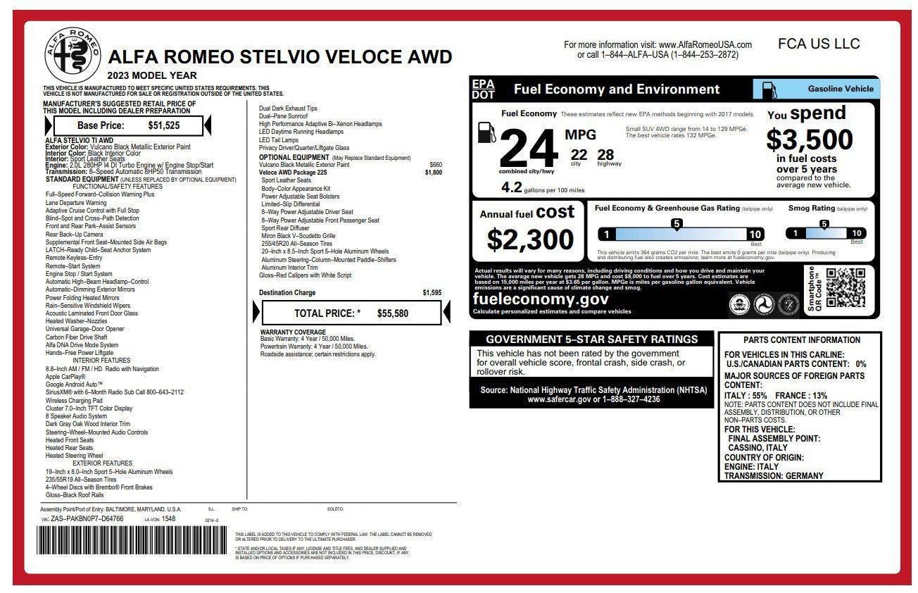 2023 Alfa Romeo Stelvio Veloce AWD