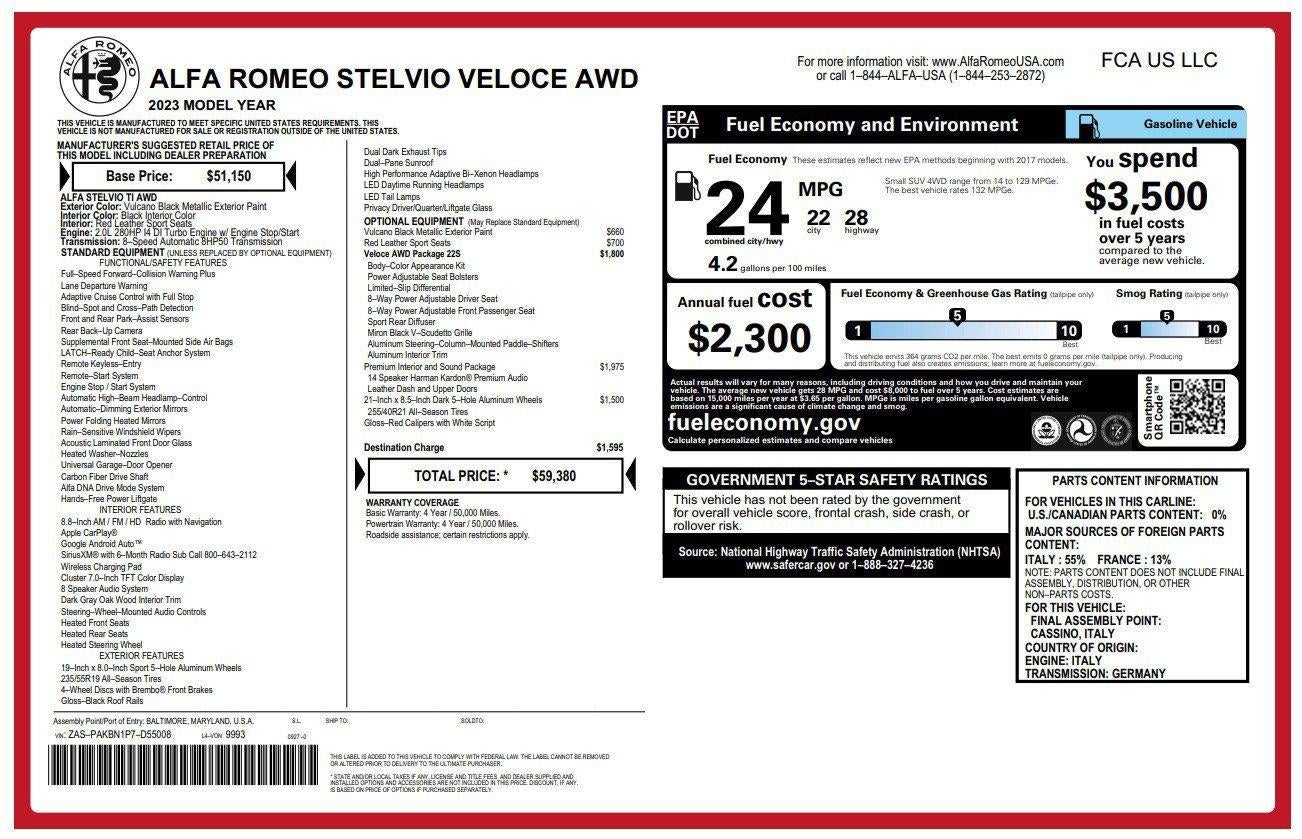 2023 Alfa Romeo Stelvio Veloce AWD