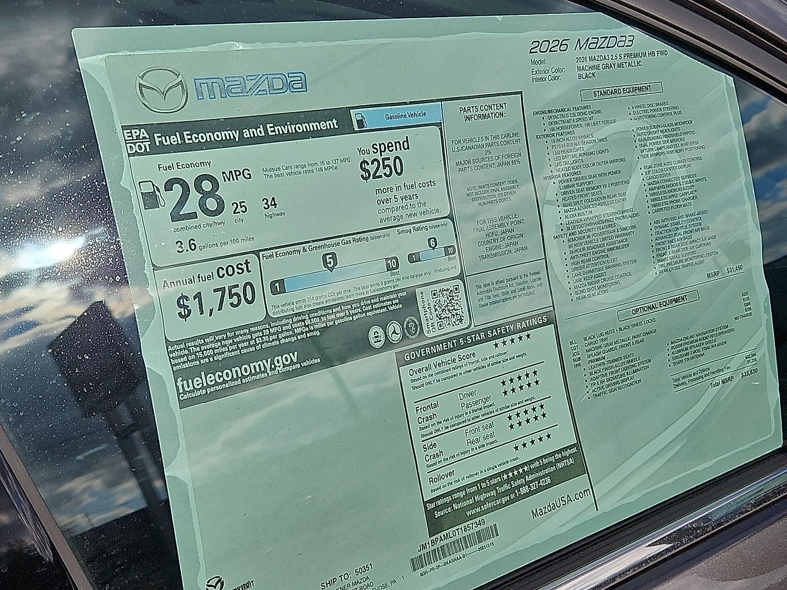 2026 Mazda Mazda3 Hatchback 2.5 S Premium