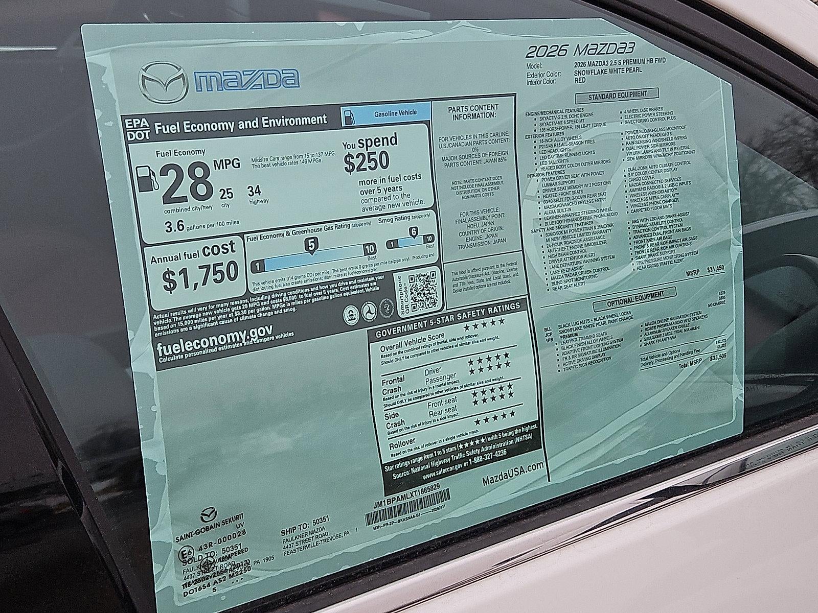 2026 Mazda Mazda3 Hatchback 2.5 S Premium