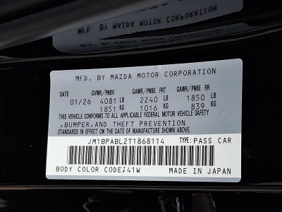 2026 Mazda Mazda3 Sedan 2.5 S Select Sport