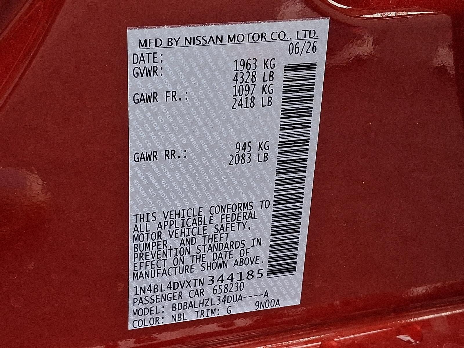 2026 Nissan Altima SV