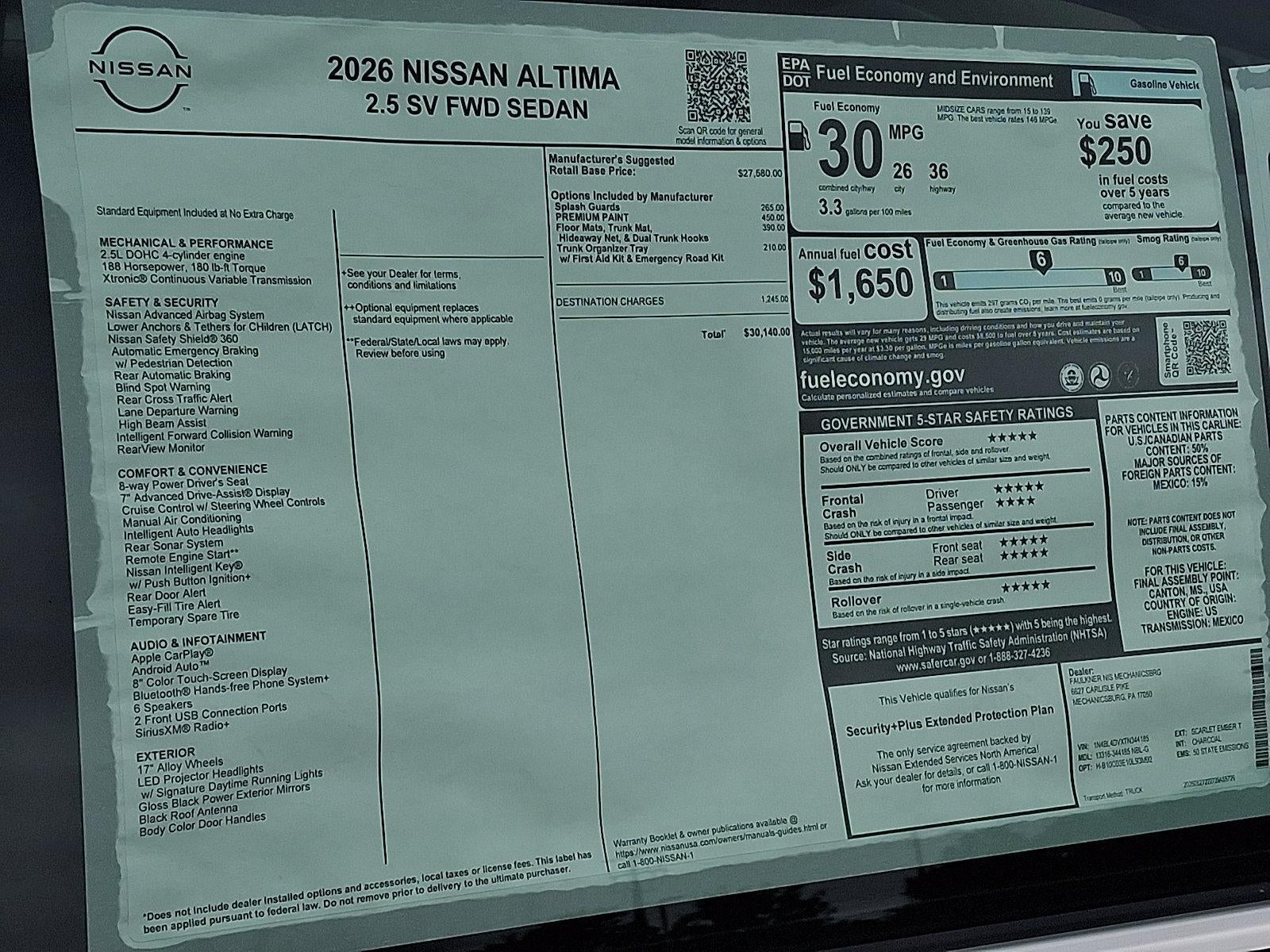 2026 Nissan Altima SV