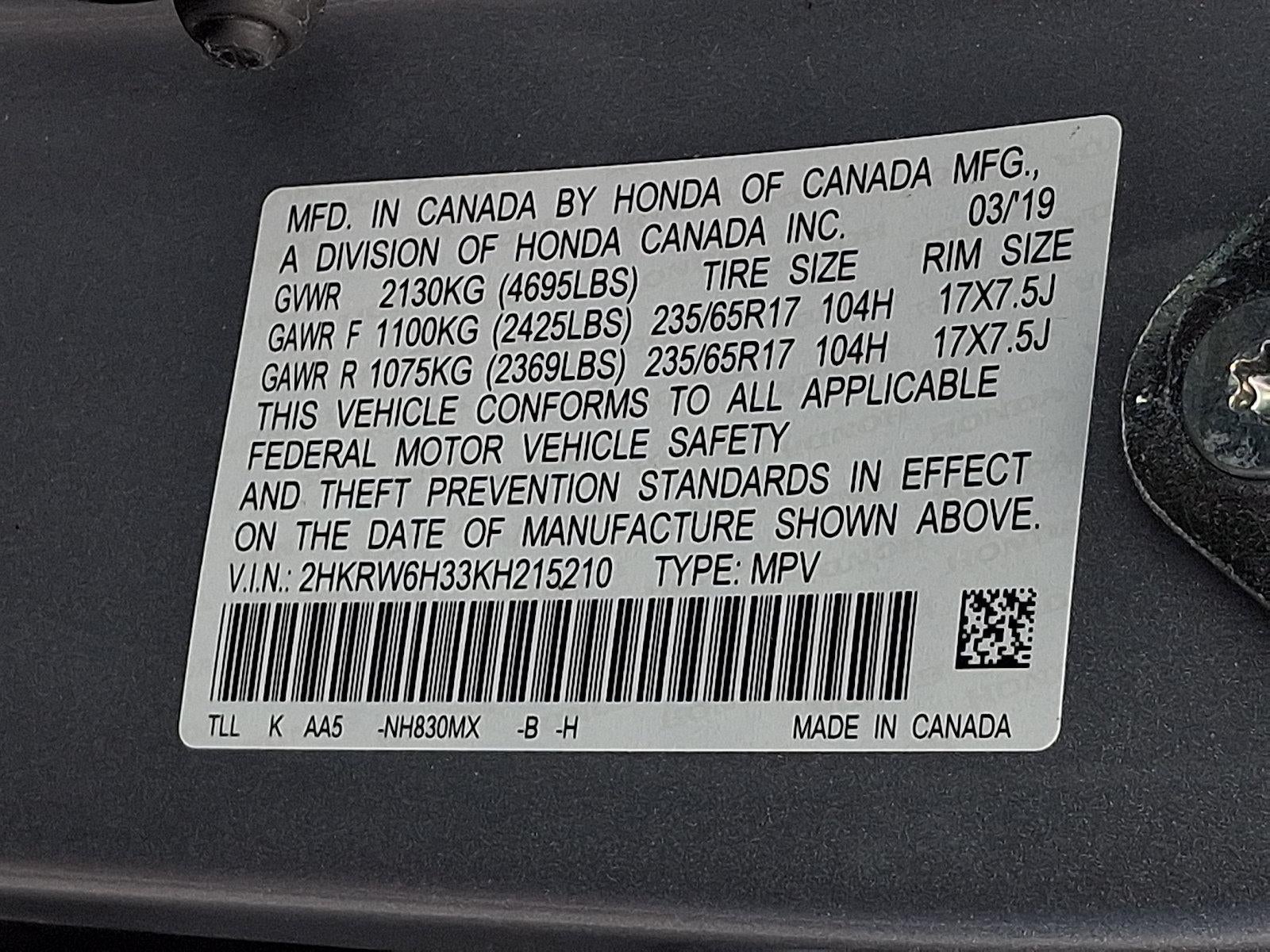 2019 Honda CR-V LX AWD