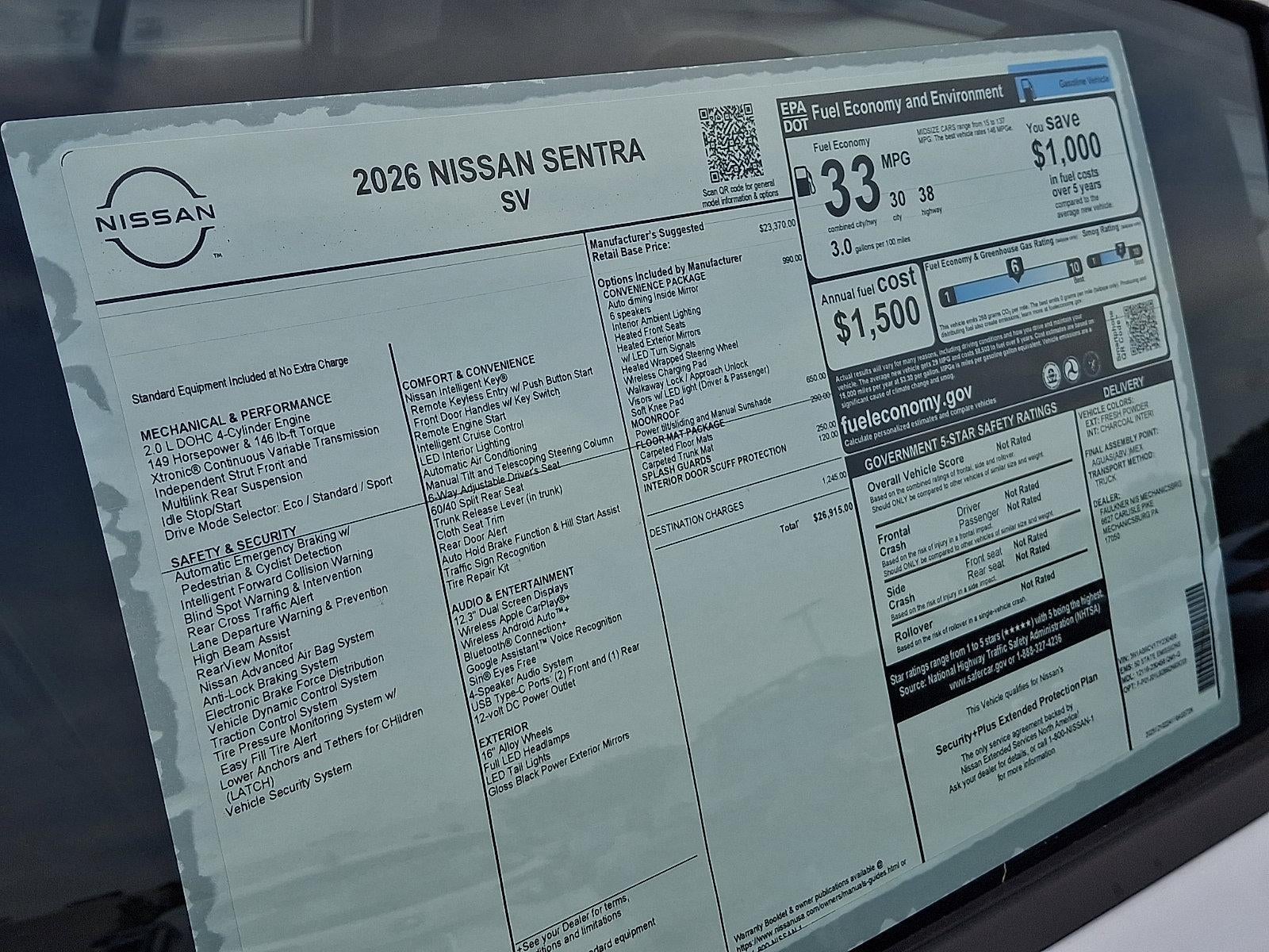 2026 Nissan Sentra SV